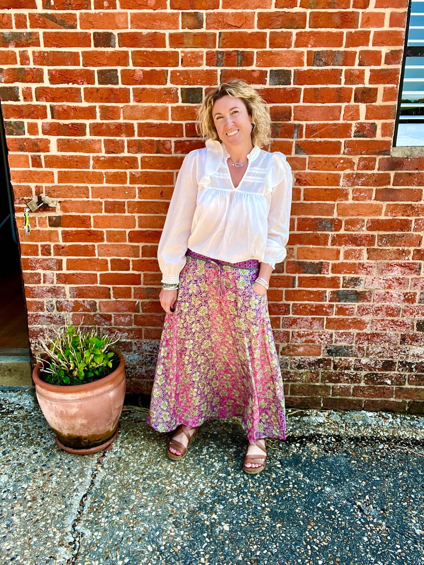 Joss Maxi Skirt | Pink Mix & Gold