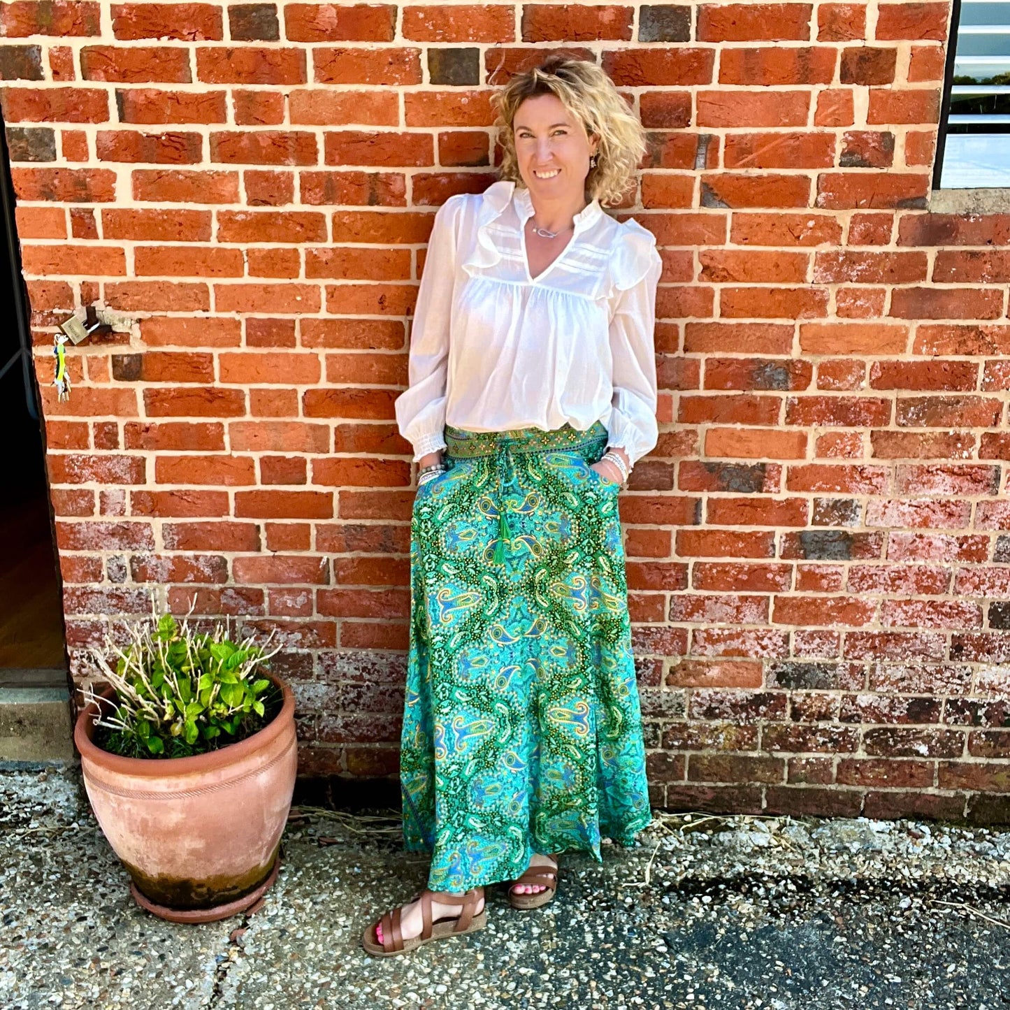 Joss Maxi Skirt | Emerald Gold