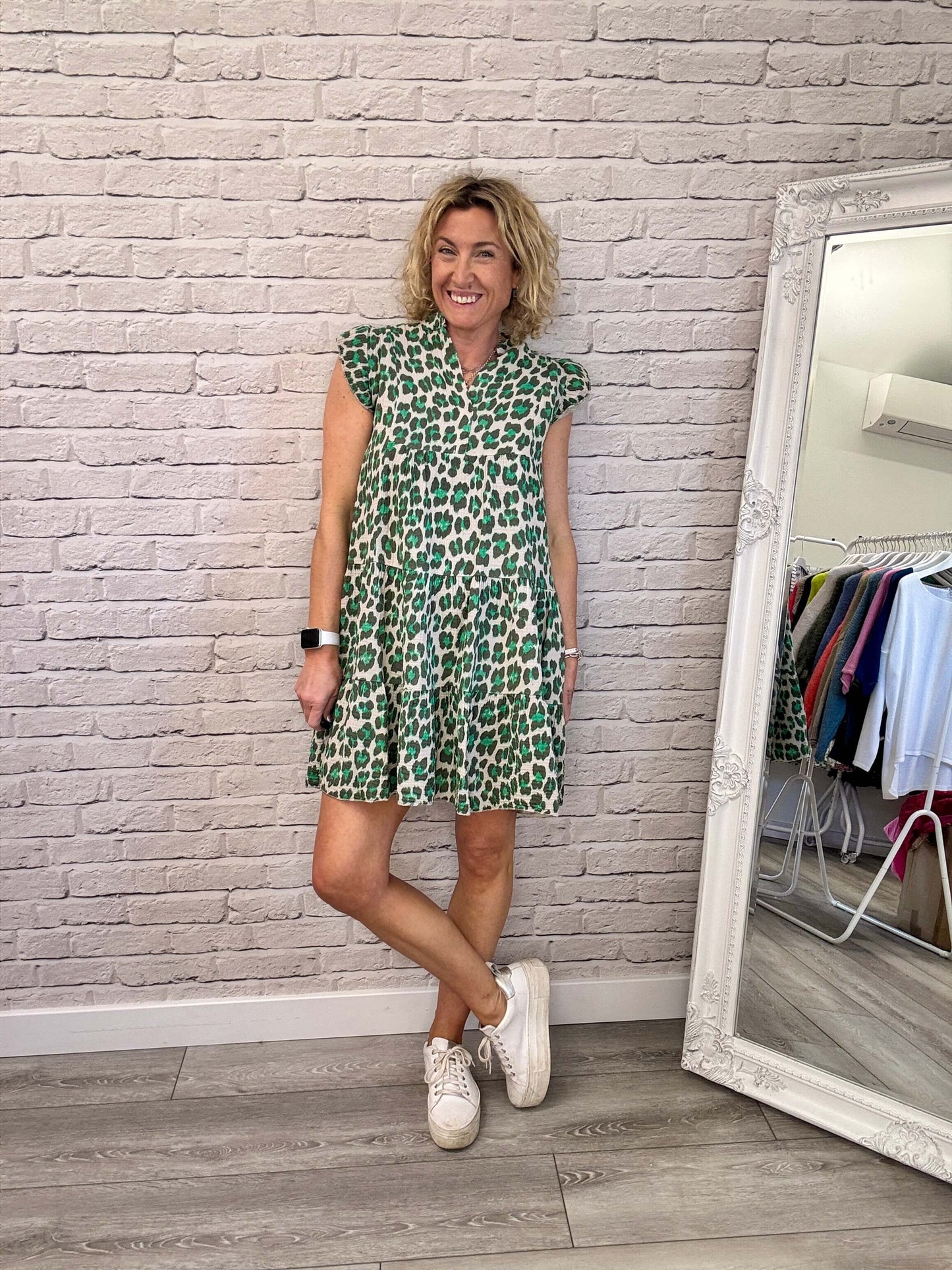Zoe Leopard Dress | Green