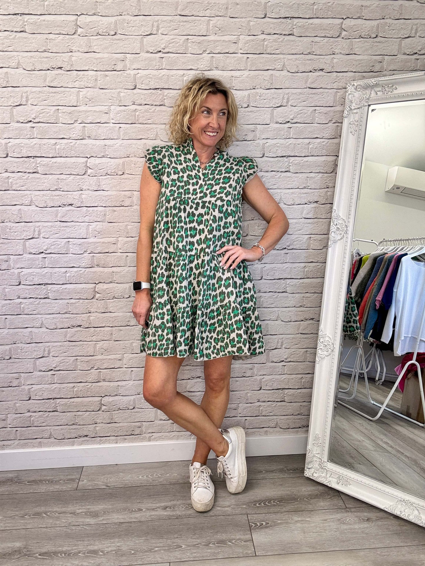 Zoe Leopard Dress | Green