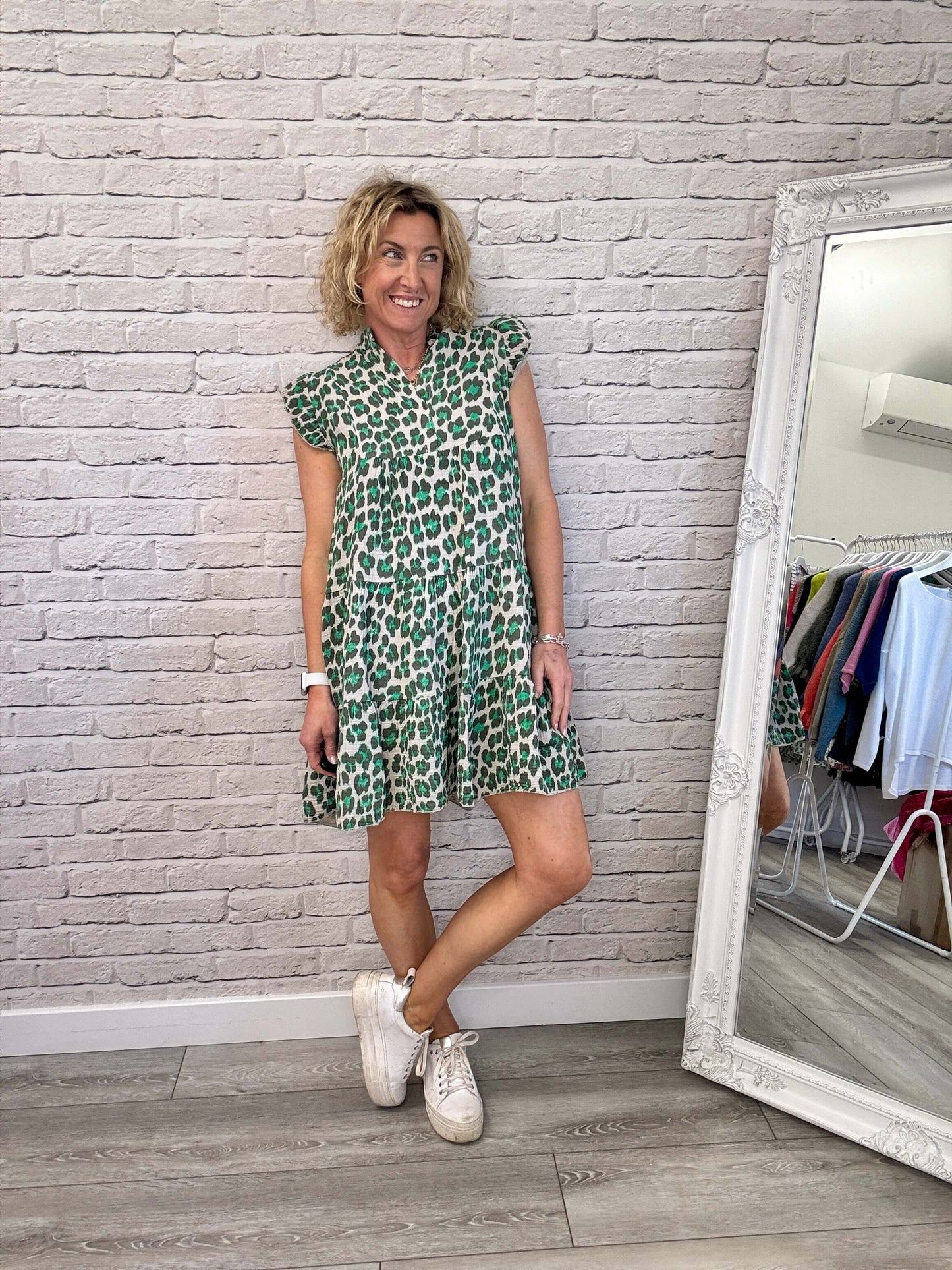 Zoe Leopard Dress | Green