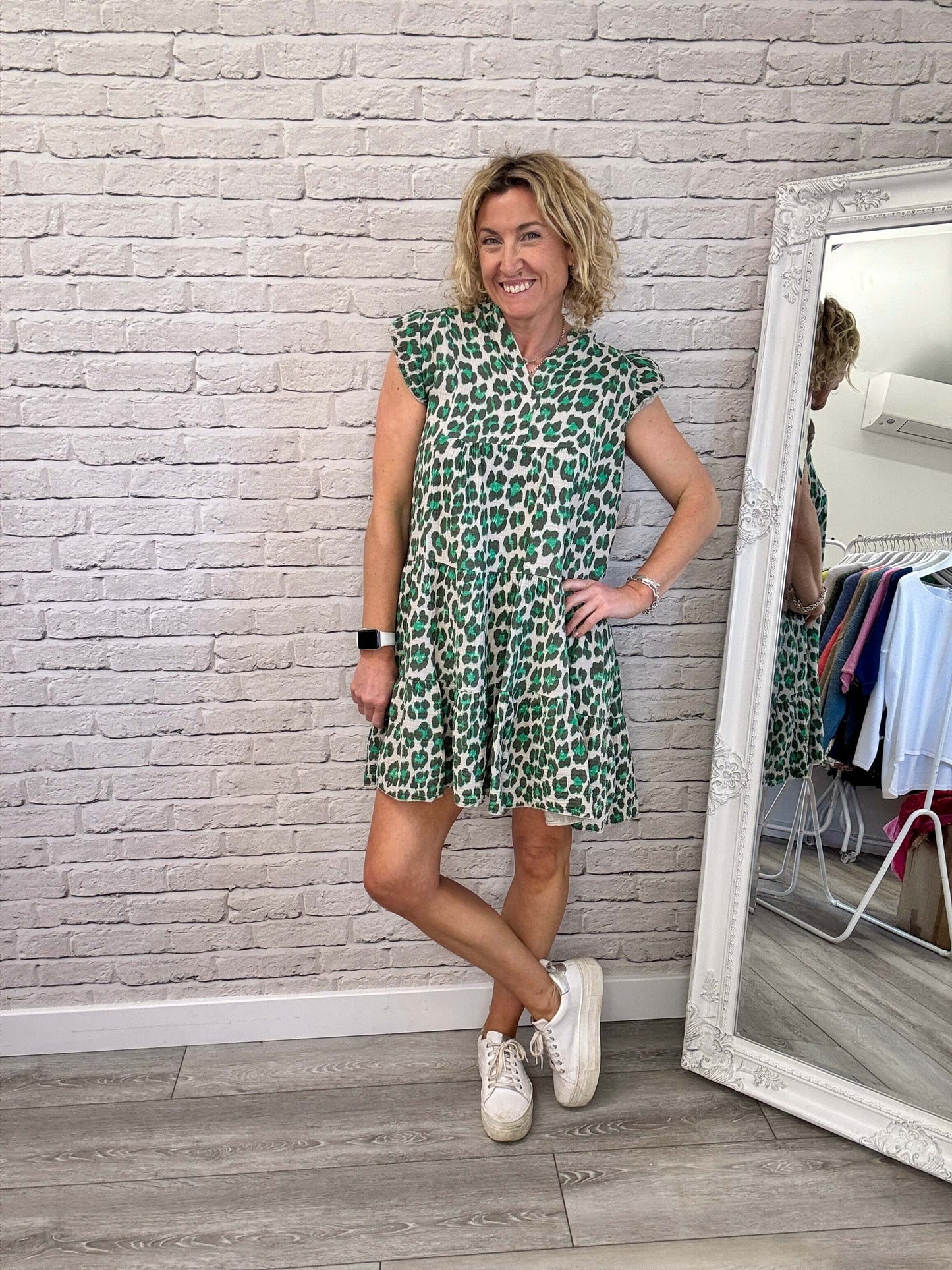 Zoe Leopard Dress | Green