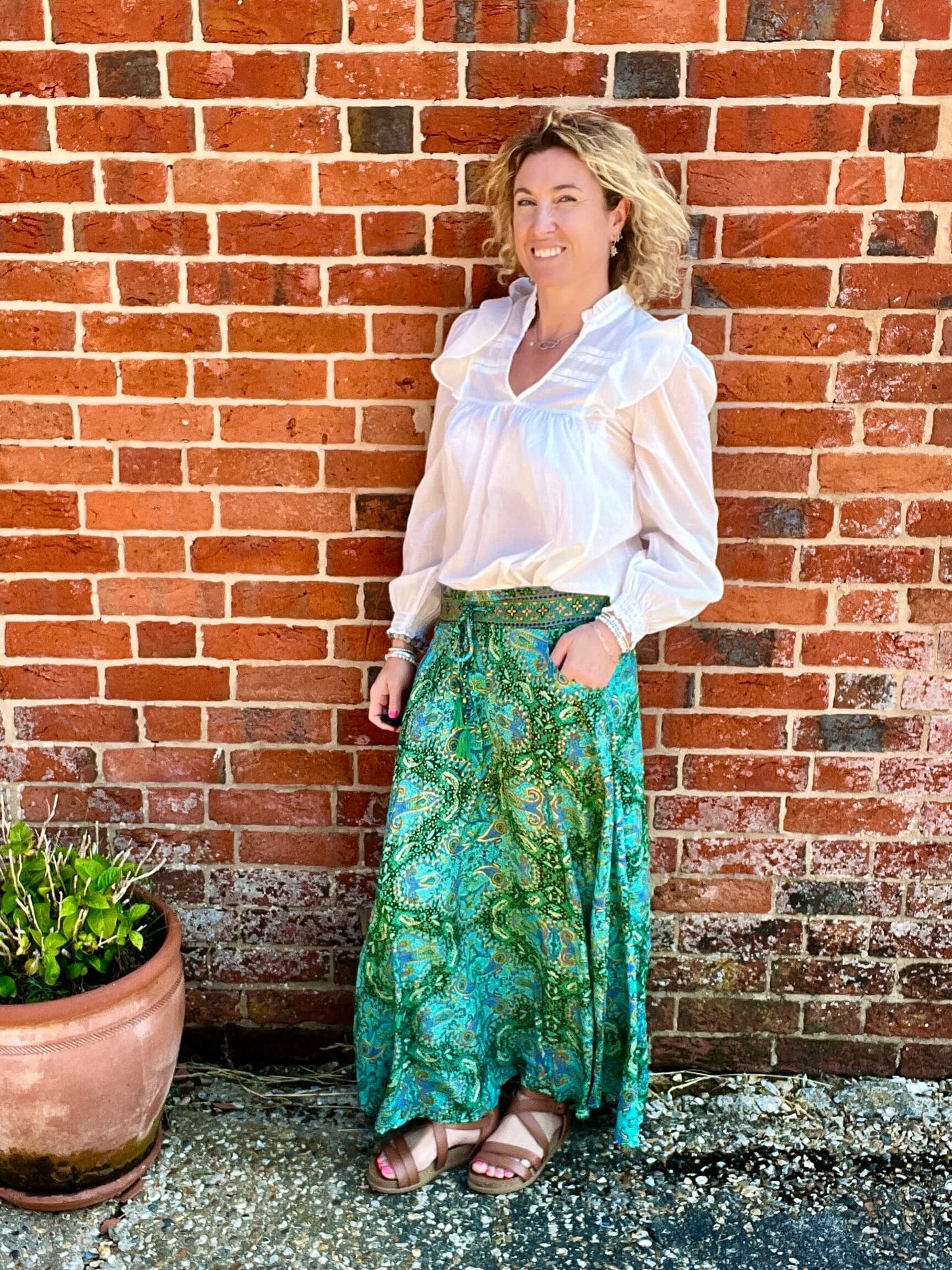 Joss Maxi Skirt | Emerald Gold