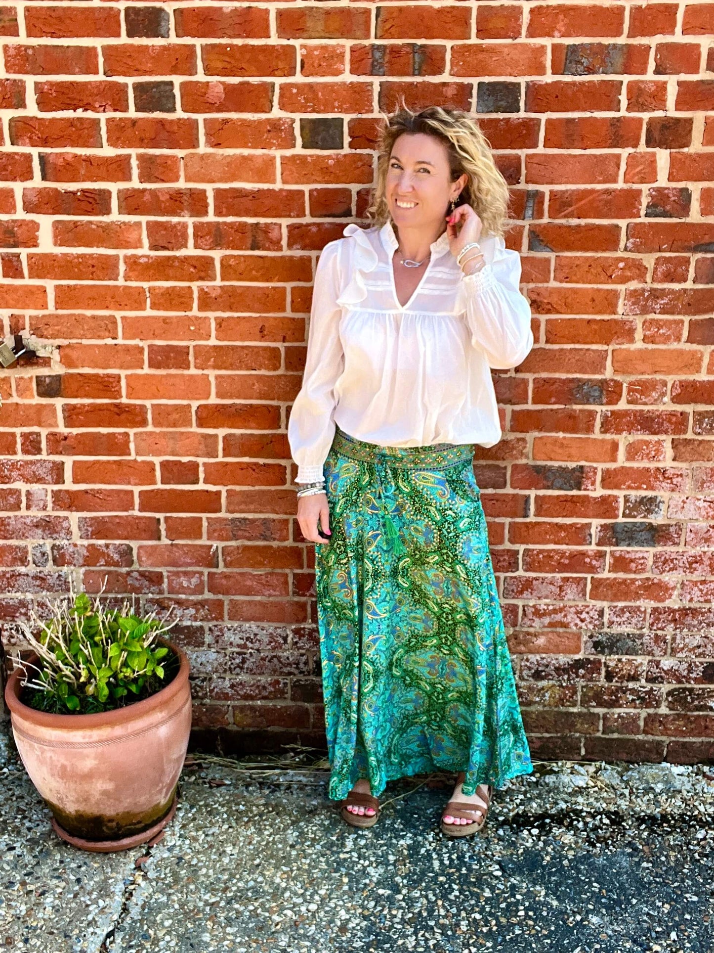 Joss Maxi Skirt | Emerald Gold
