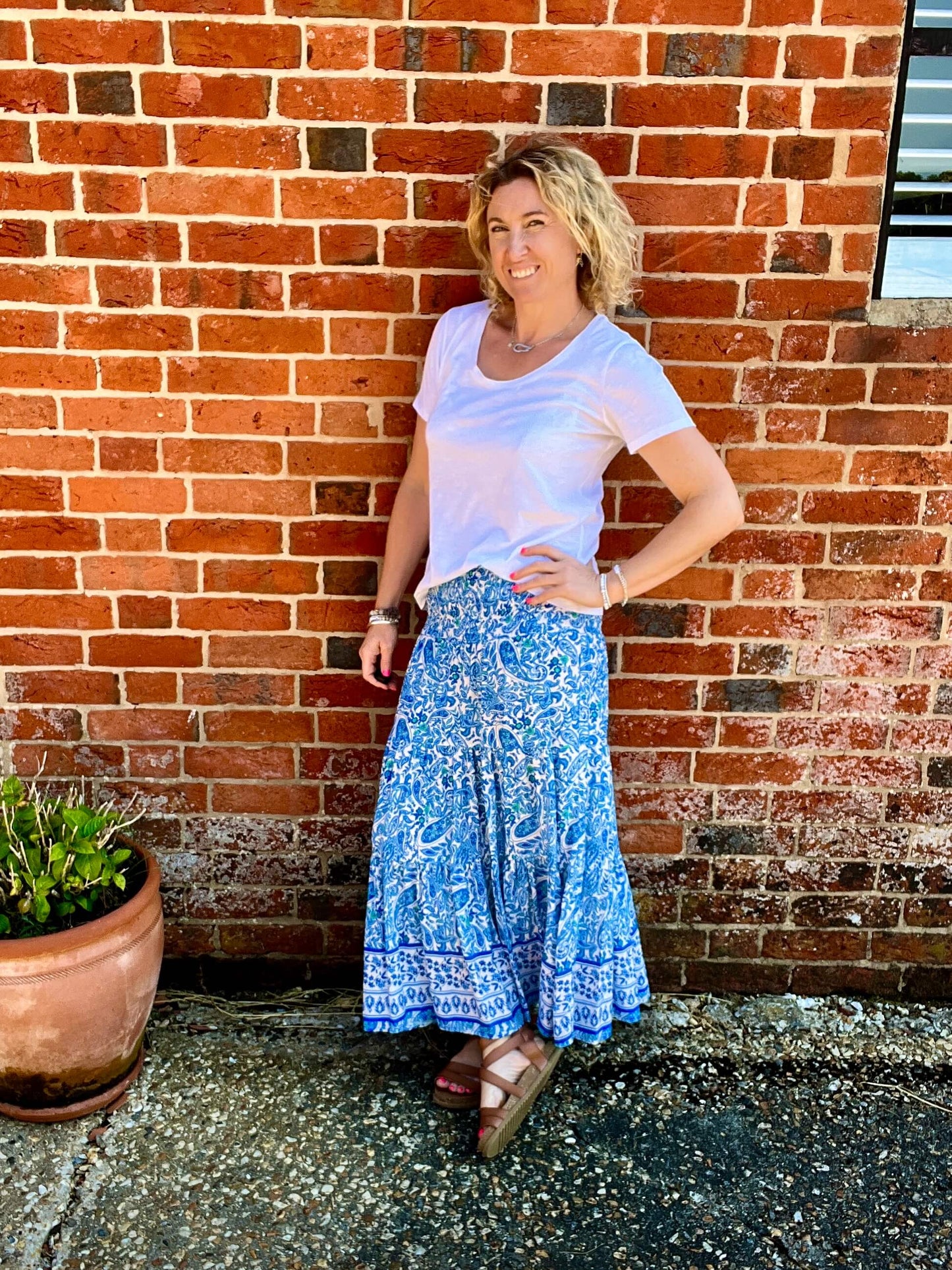 Rosa Maxi Skirt | Bright Blue