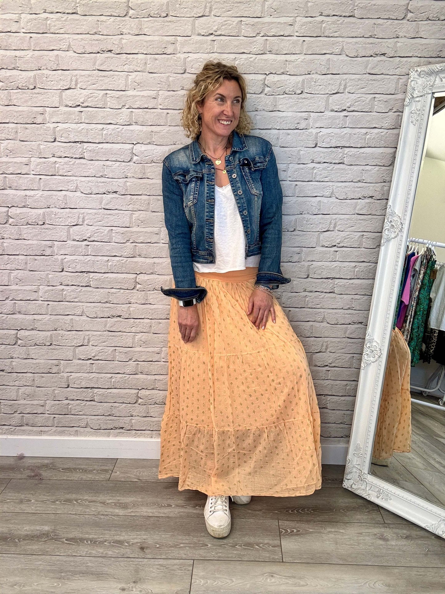 Seville Maxi Skirt | Orange/Gold
