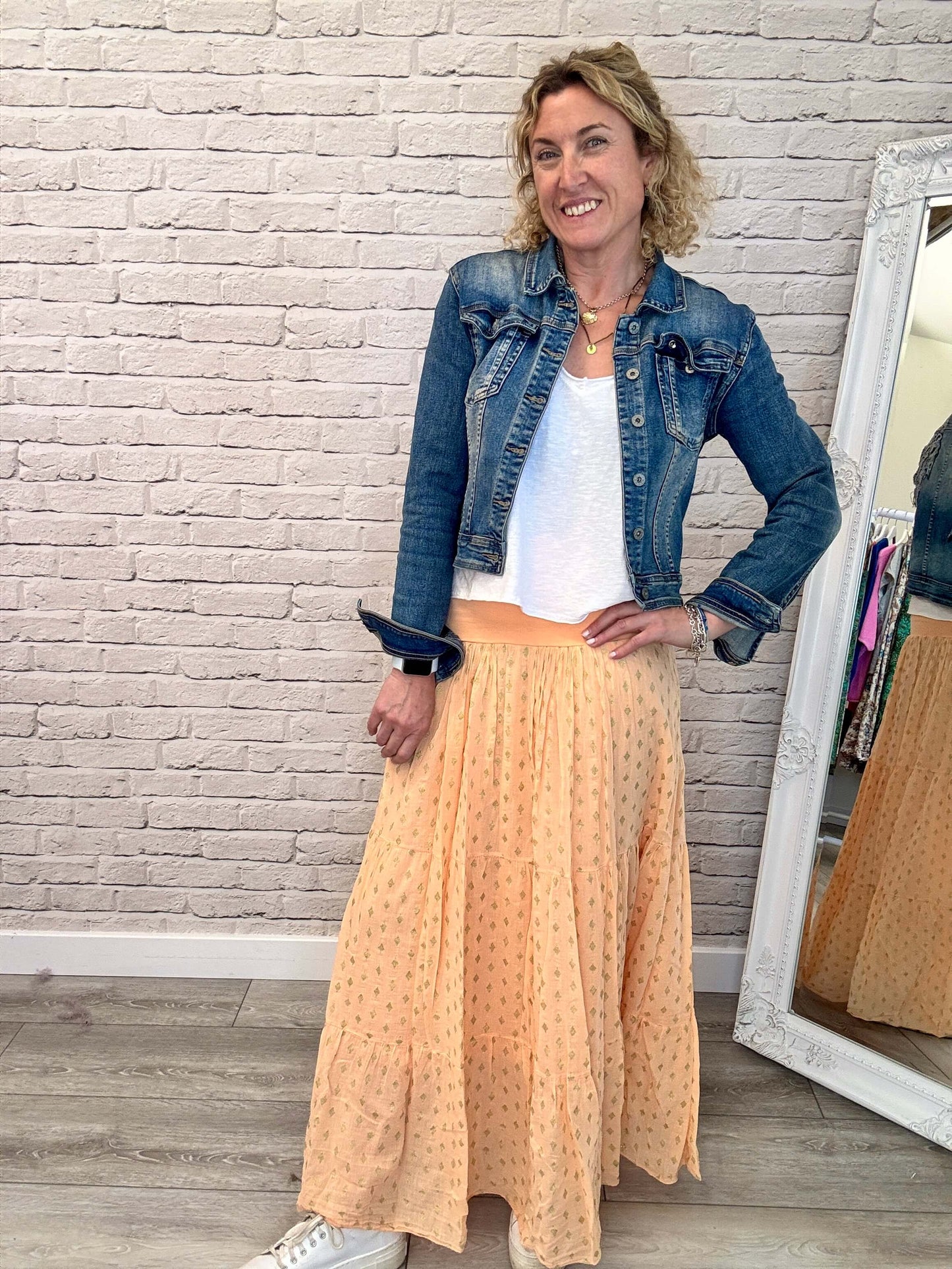 Seville Maxi Skirt | Orange/Gold