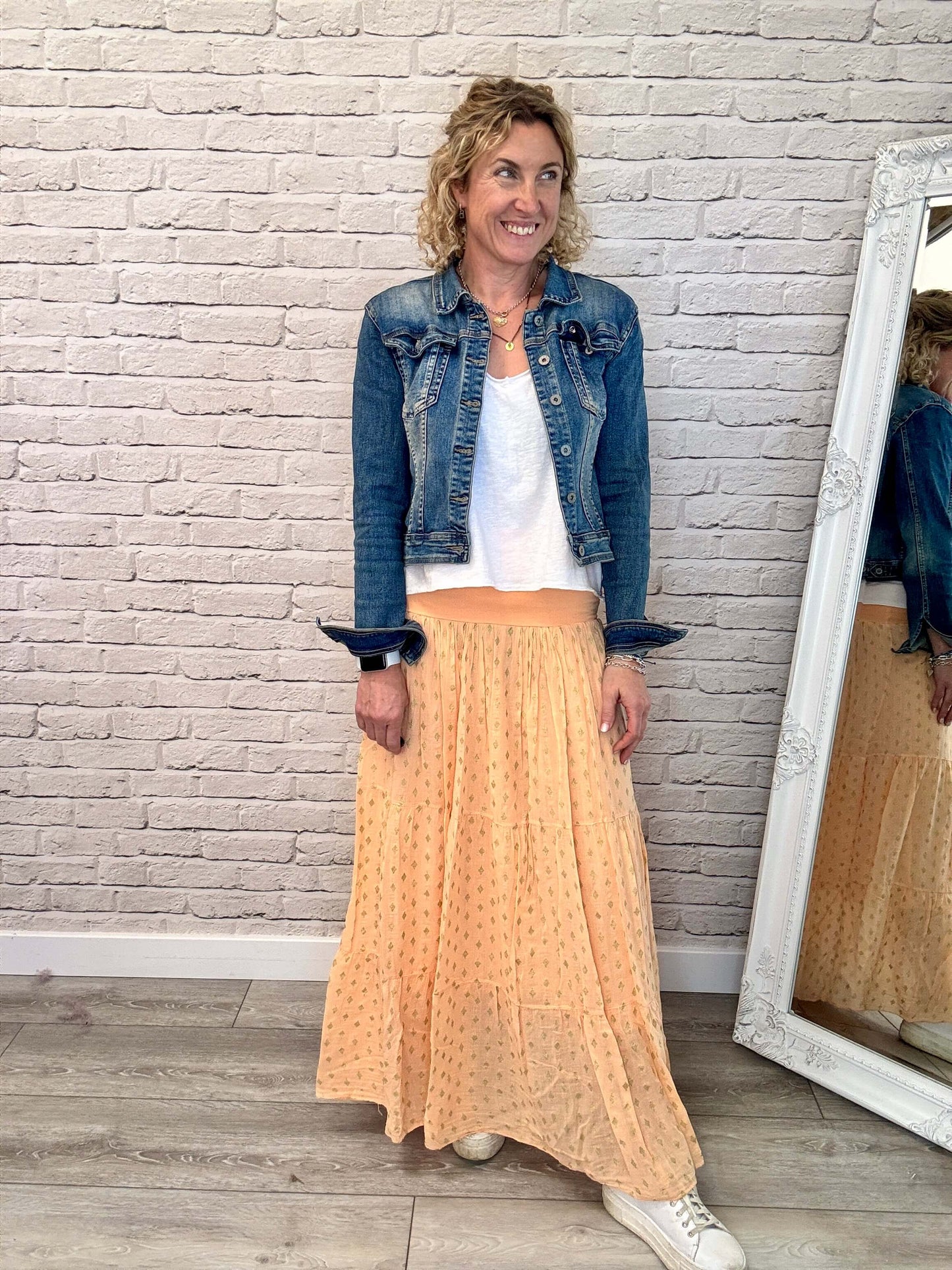 Seville Maxi Skirt | Orange/Gold
