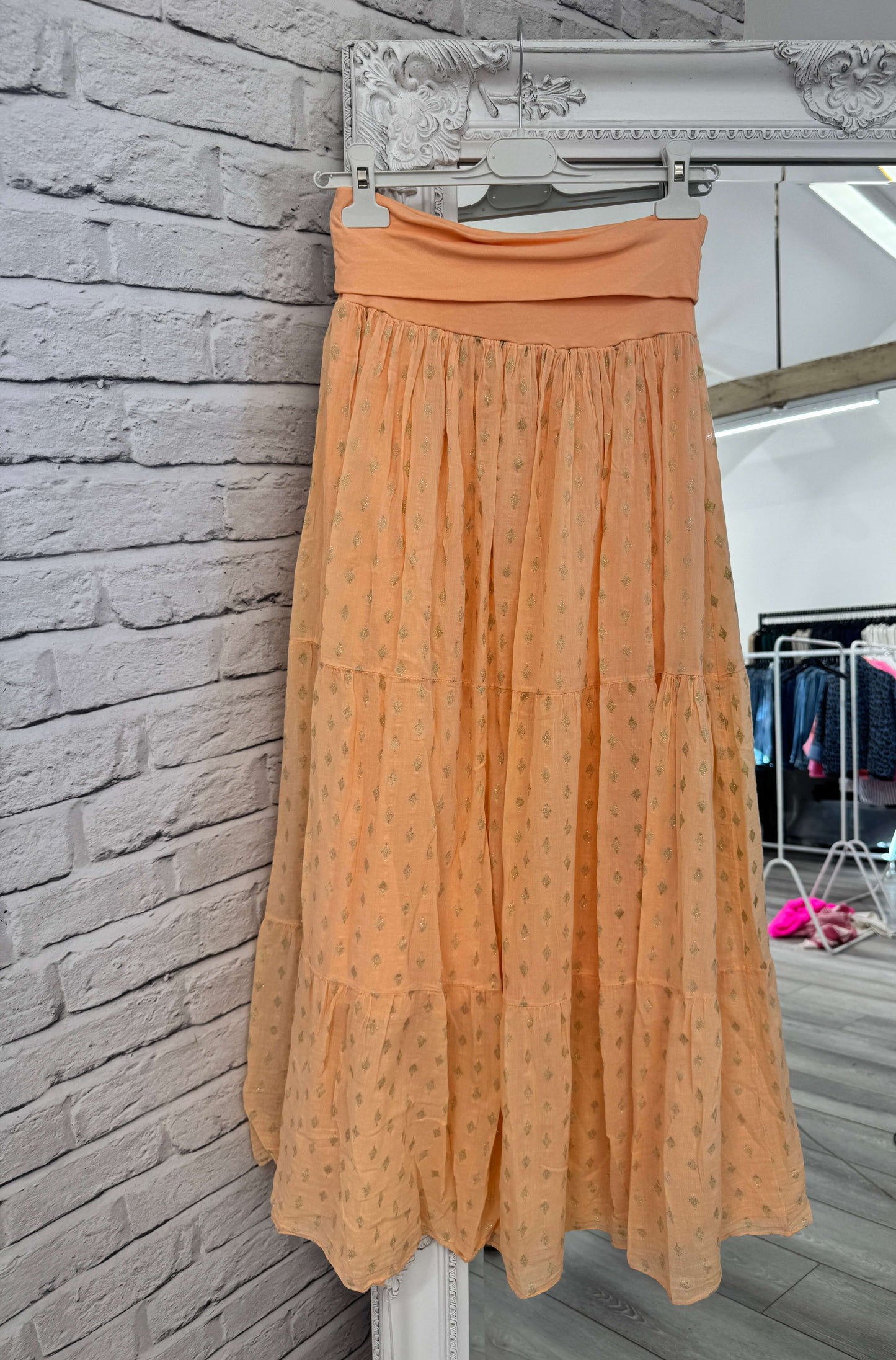 Seville Maxi Skirt | Orange/Gold