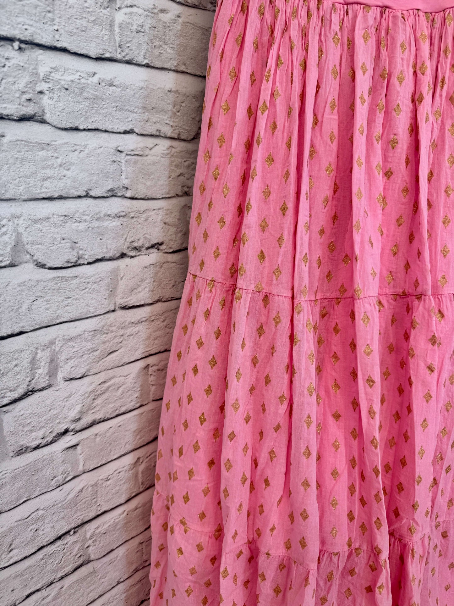 Seville Maxi Skirt | Pink/Gold