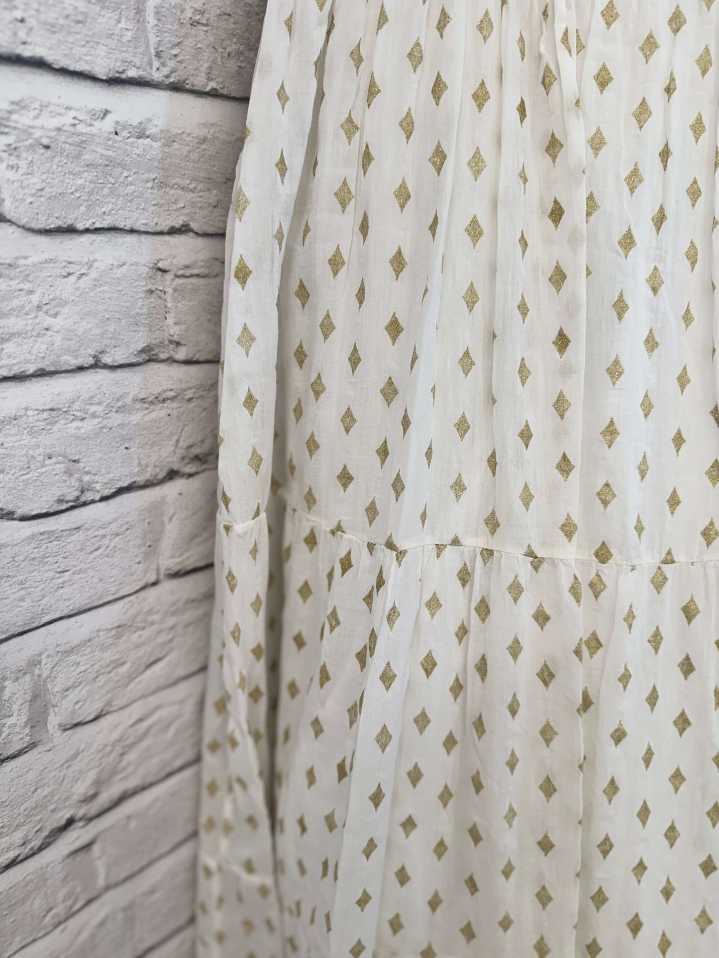 Seville Maxi Skirt | White/Gold