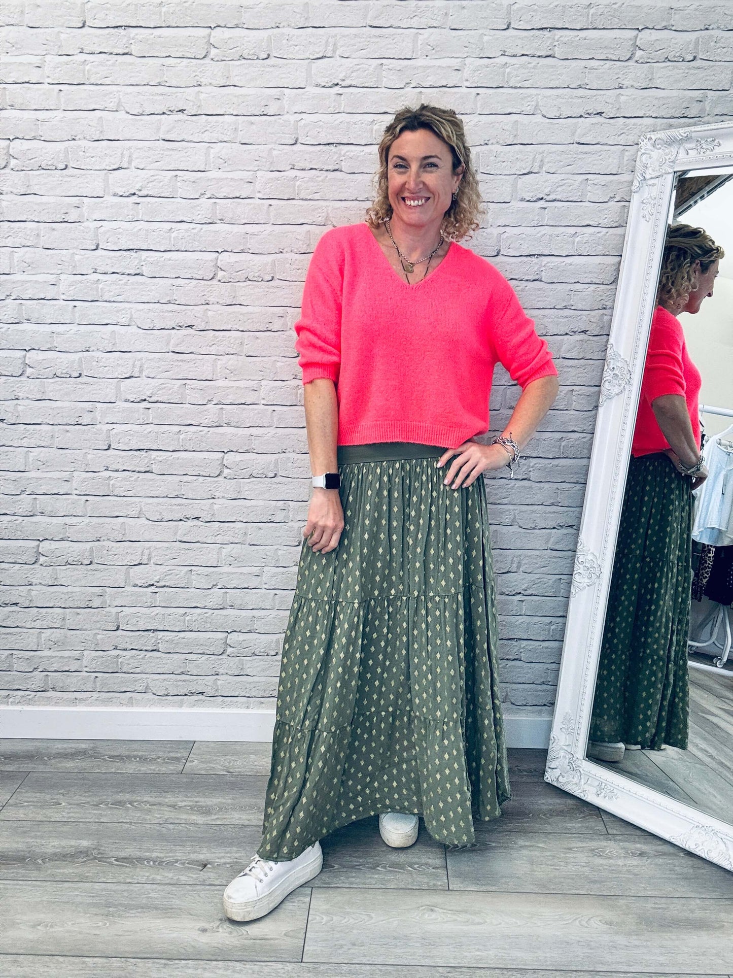 Seville Maxi Skirt | Khaki/Gold