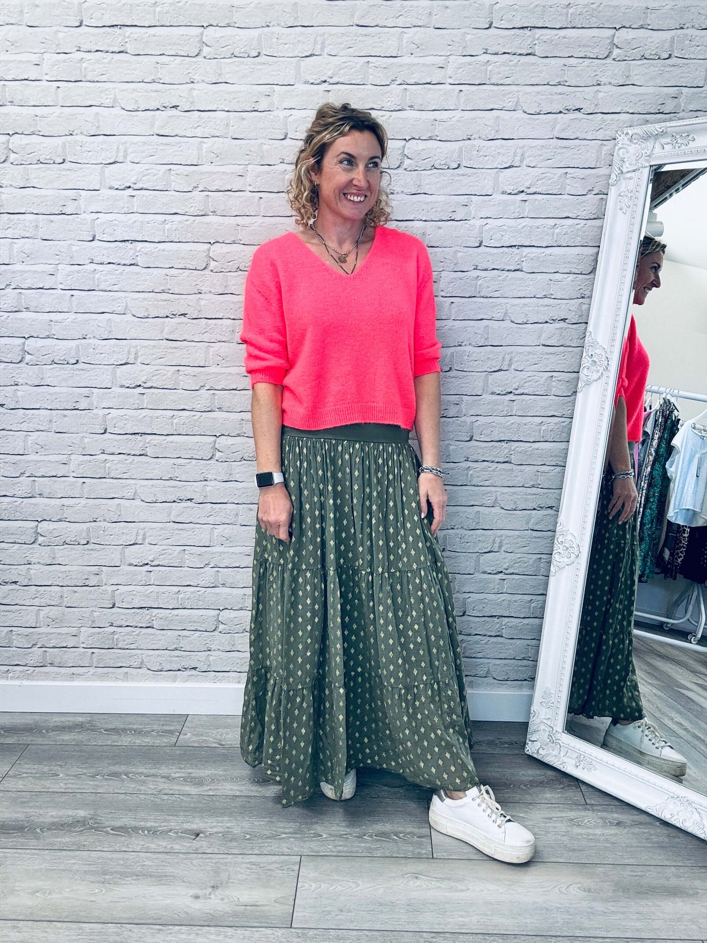 Seville Maxi Skirt | Khaki/Gold