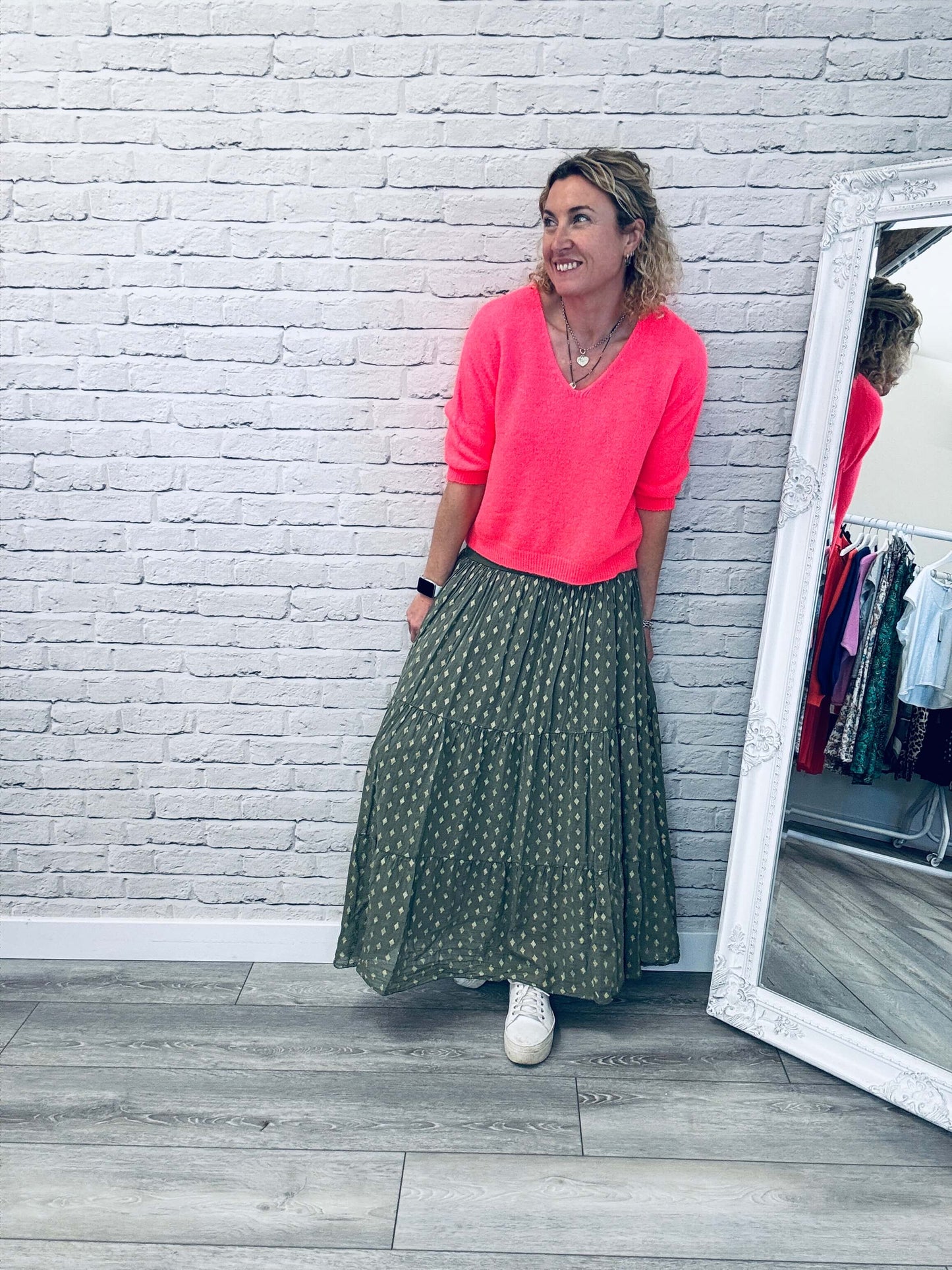 Seville Maxi Skirt | Khaki/Gold