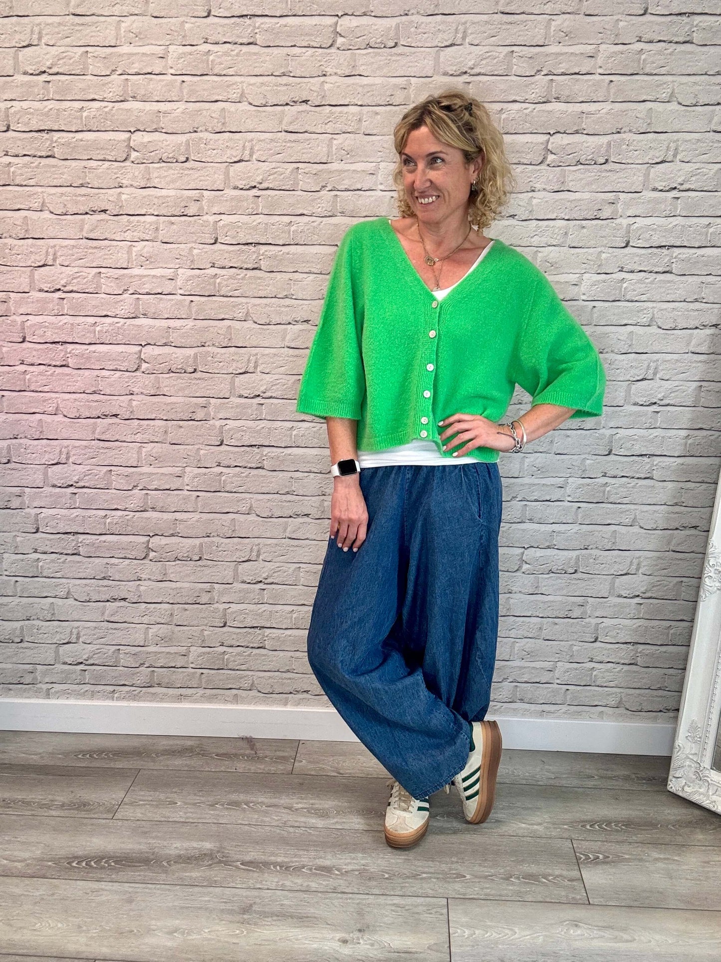 Milla Cardigan | Apple Green
