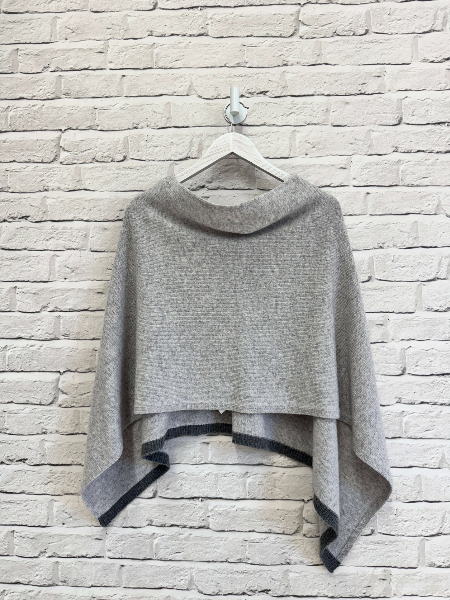 Grey Poncho with Slate trim
