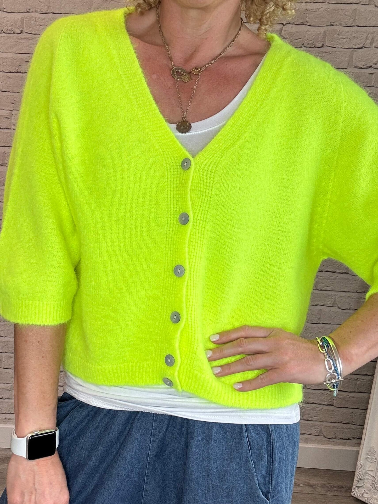Milla Cardigan | Fluro Yellow