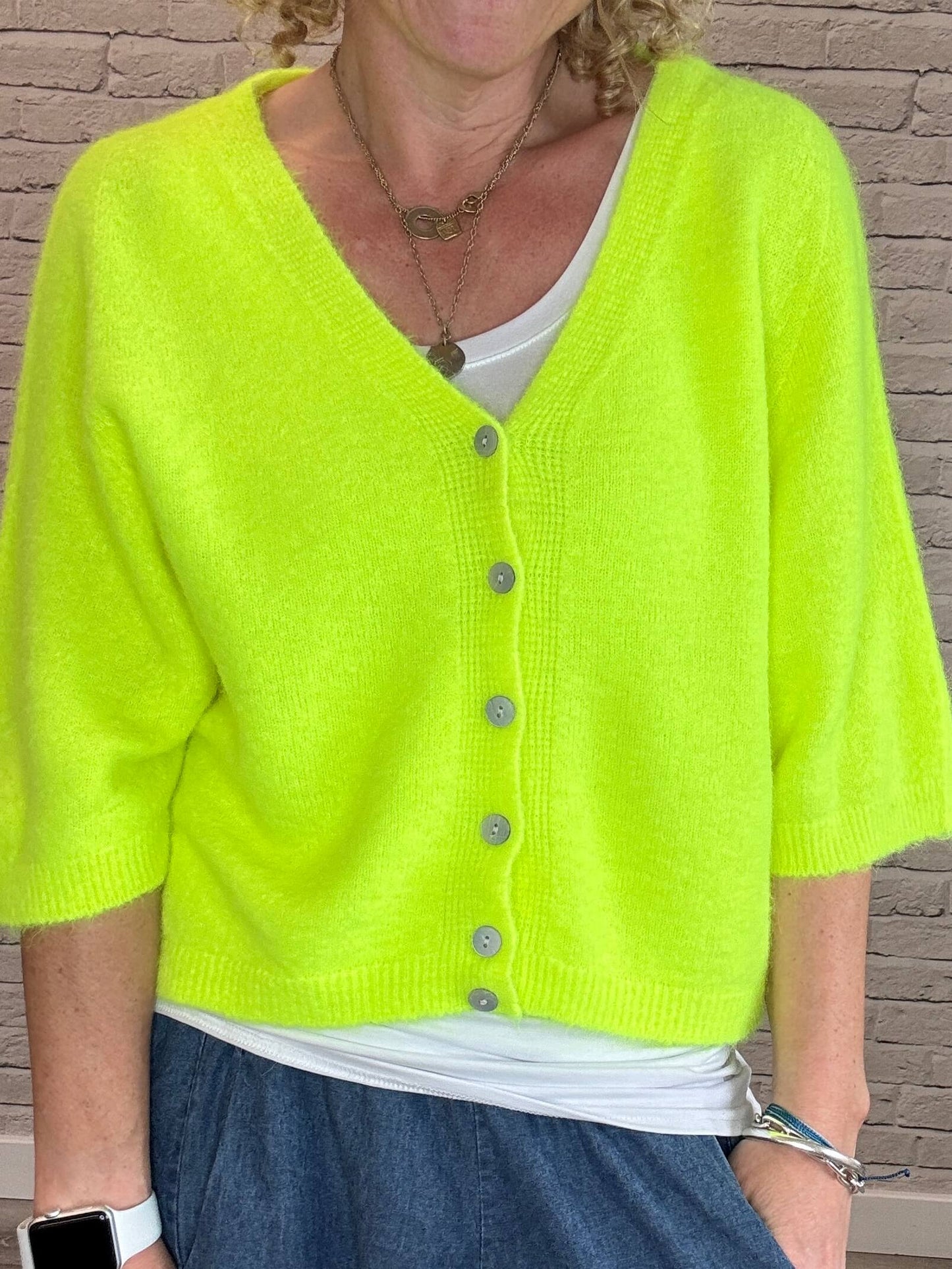 Milla Cardigan | Fluro Yellow