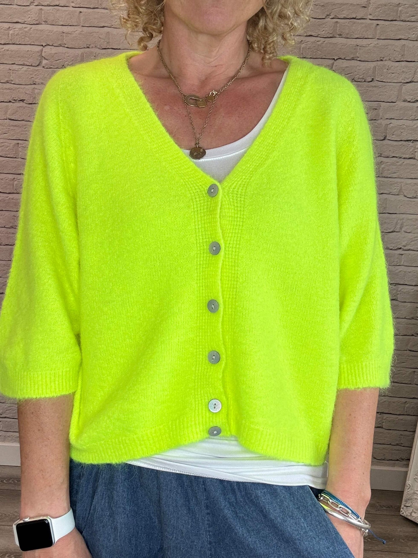 Milla Cardigan | Fluro Yellow