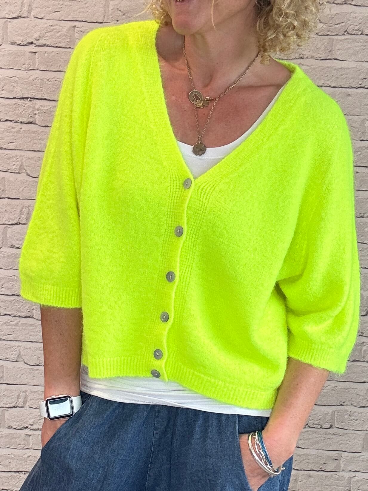 Milla Cardigan | Fluro Yellow