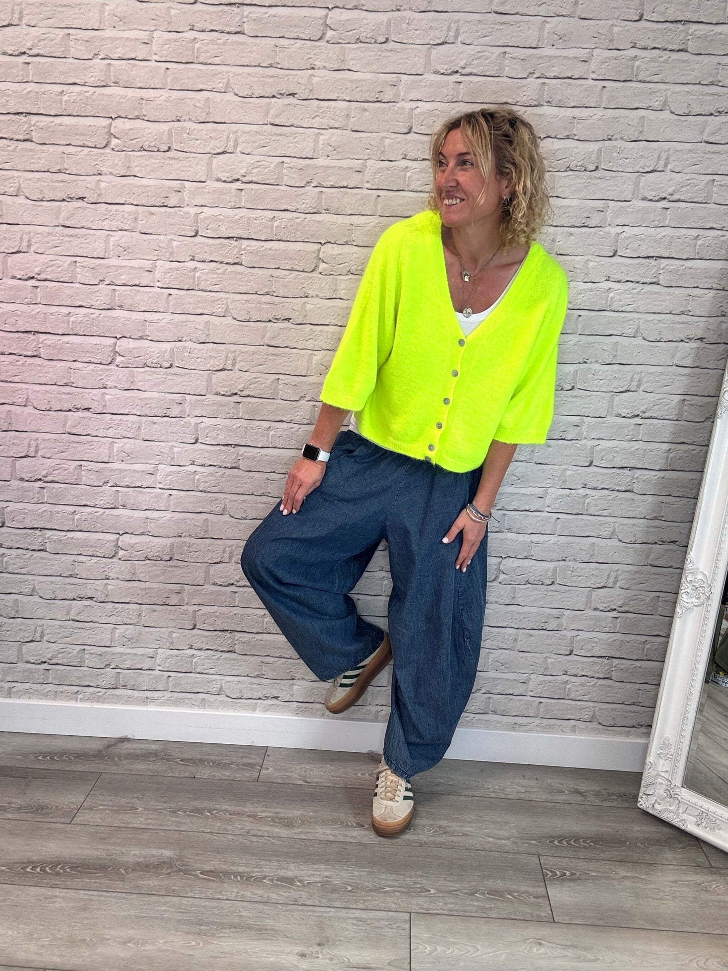 Milla Cardigan | Fluro Yellow