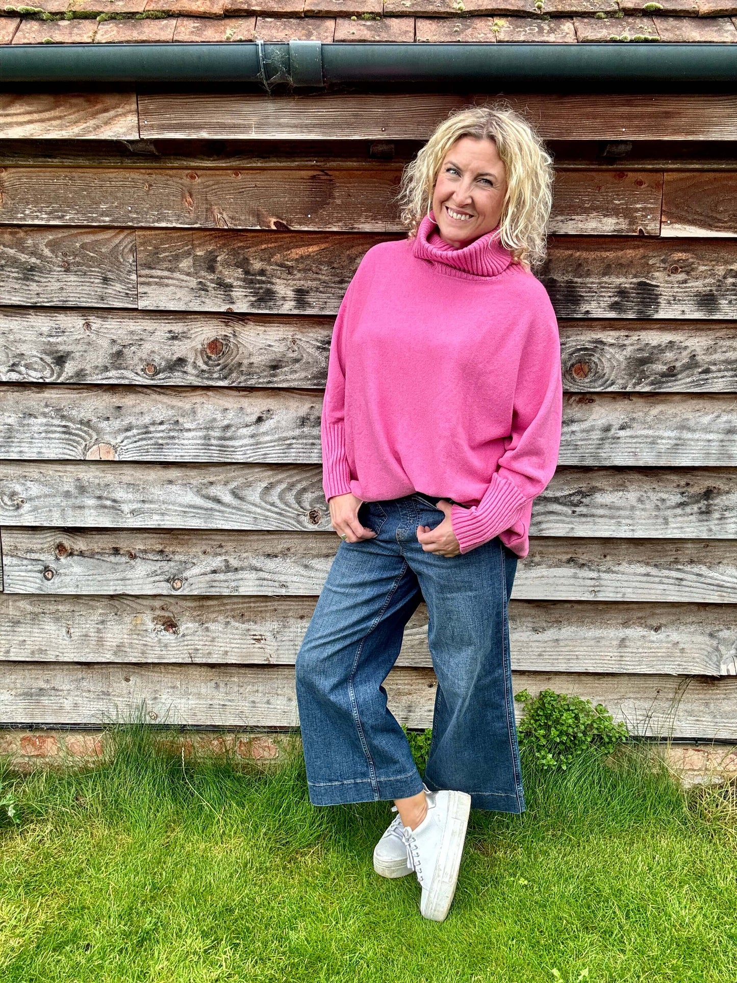 Arabella Roll Neck | Bubblegum Pink