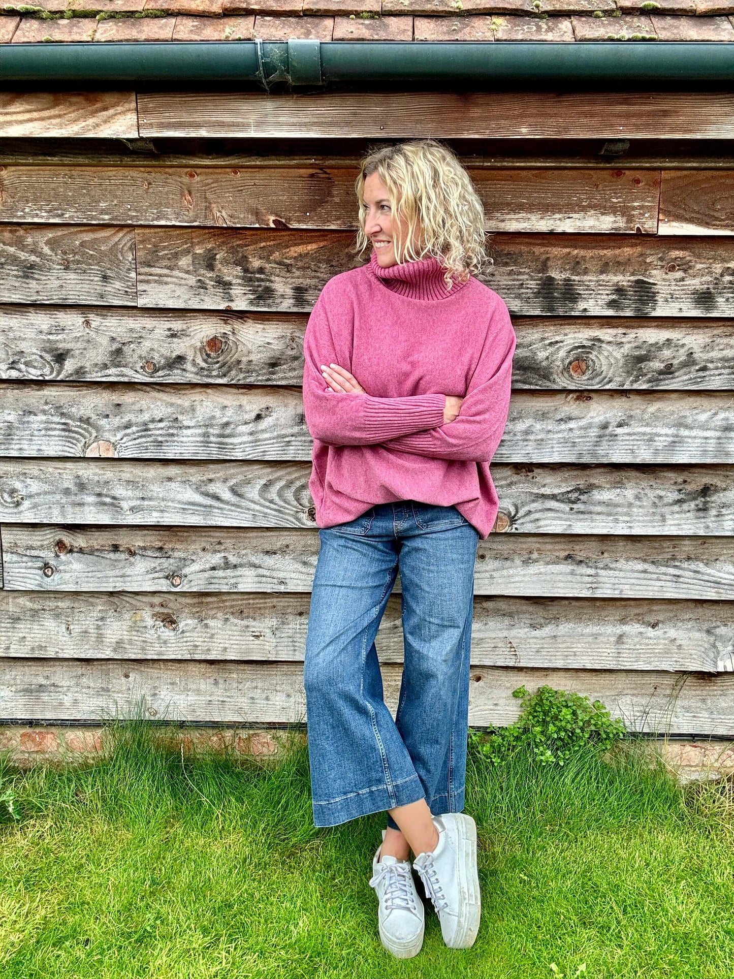 Arabella Roll Neck | Bramble Pink