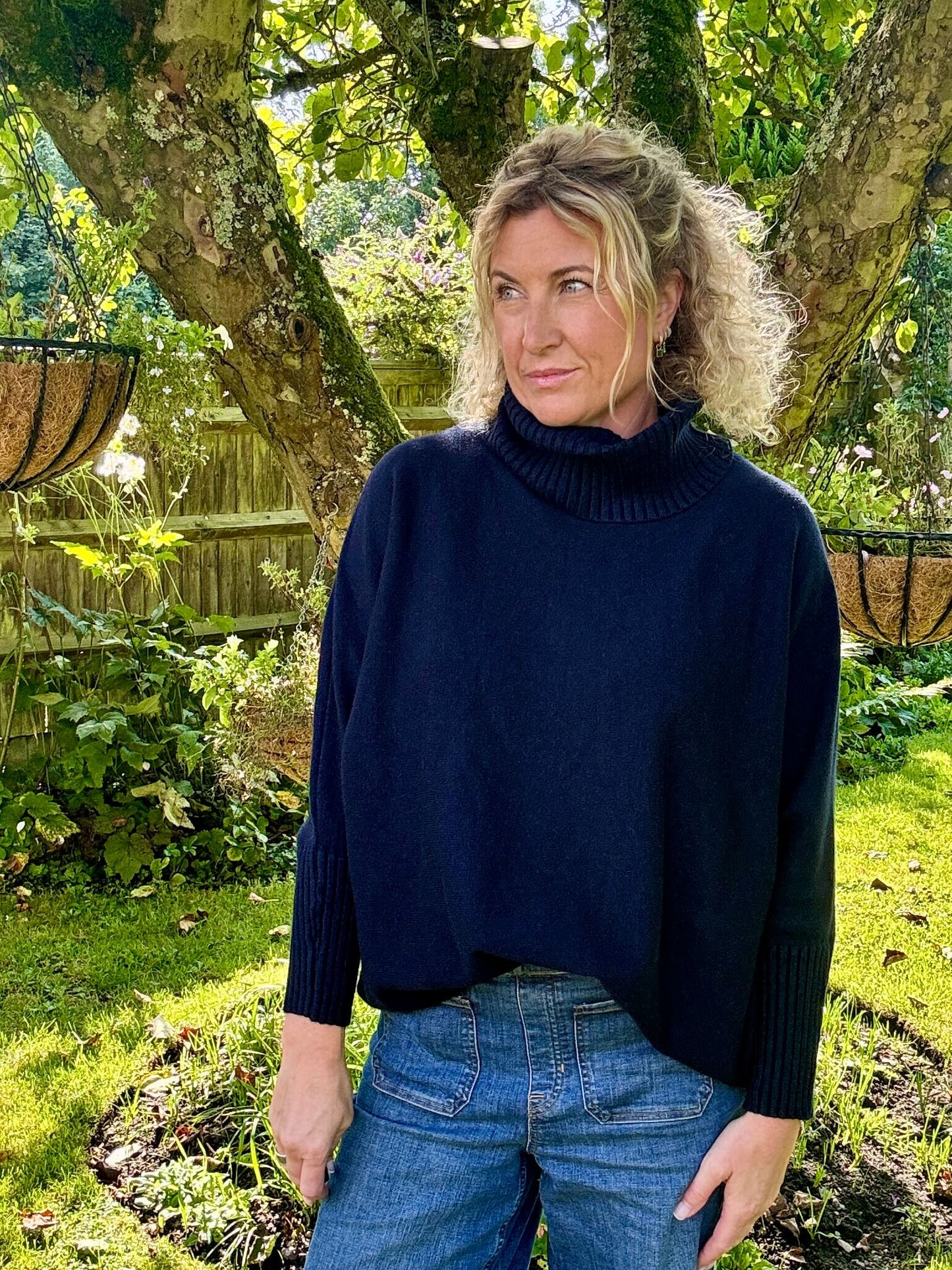 Arabella Roll Neck | Navy