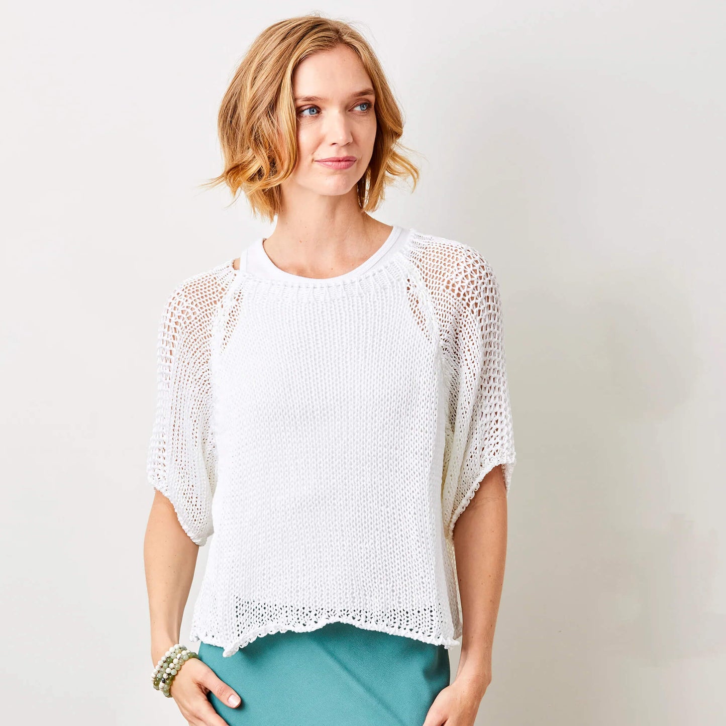 San Tropez Crochet Knit | White