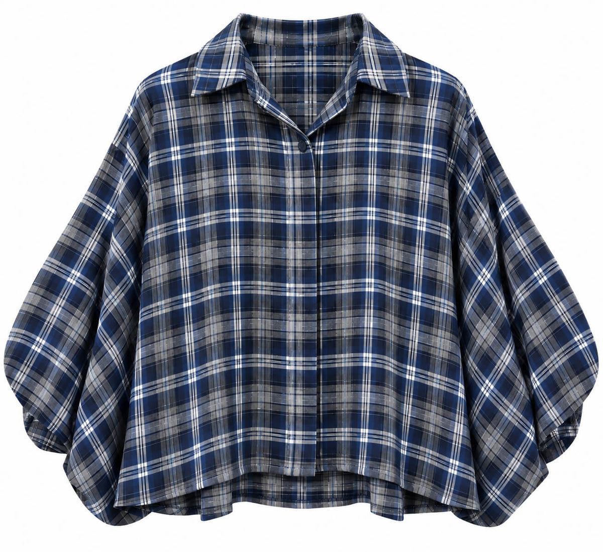 City Check Bubble Sleeve Shirt