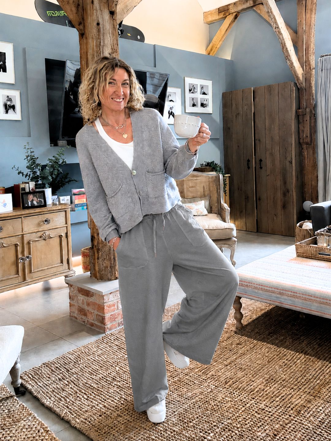 Dorset Wide Leg Jogger | Elephant Grey