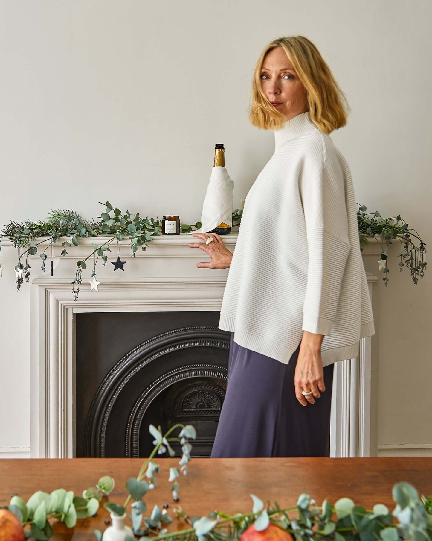 Ivory Funnel Neck Jumper