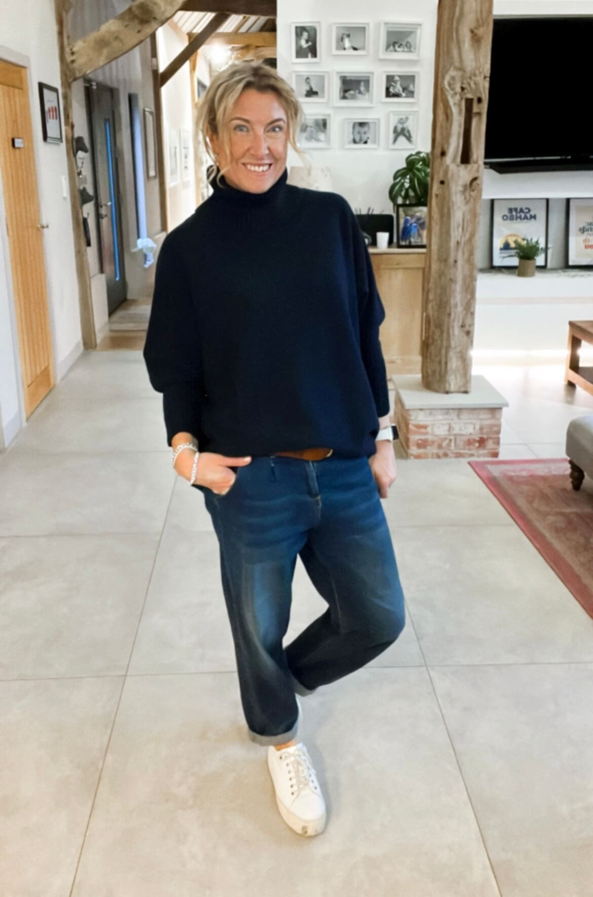 Arabella Roll Neck | Navy