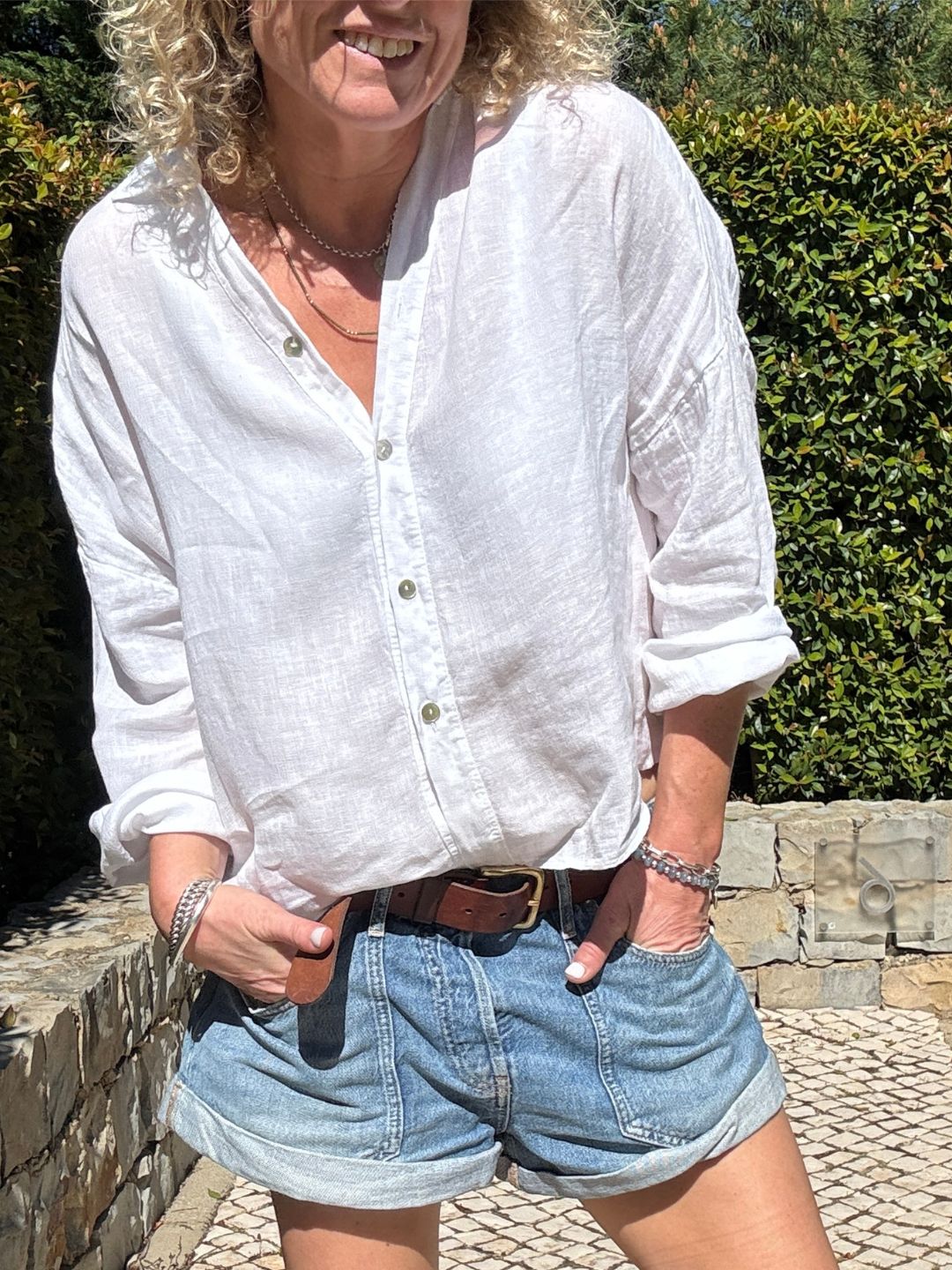 Quinta Linen Shirt | White