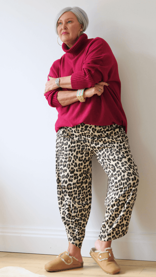 Leopard Barrel Pant