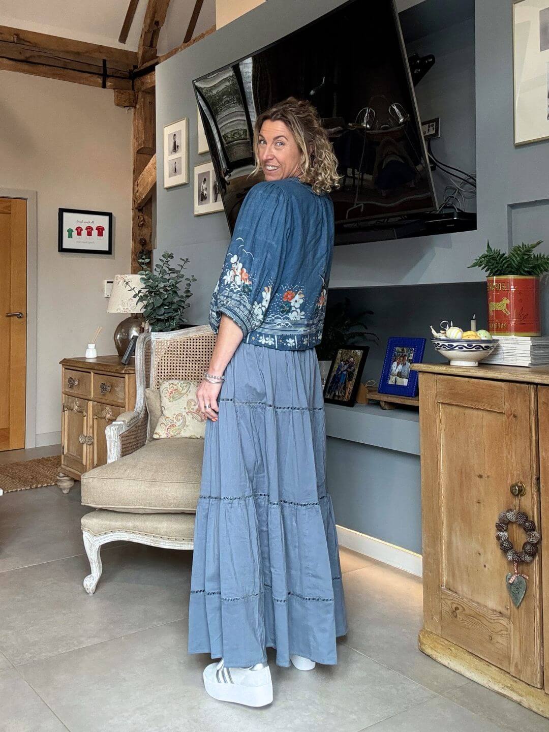 Dahlia Maxi Skirt | Forget Me Knot Blue