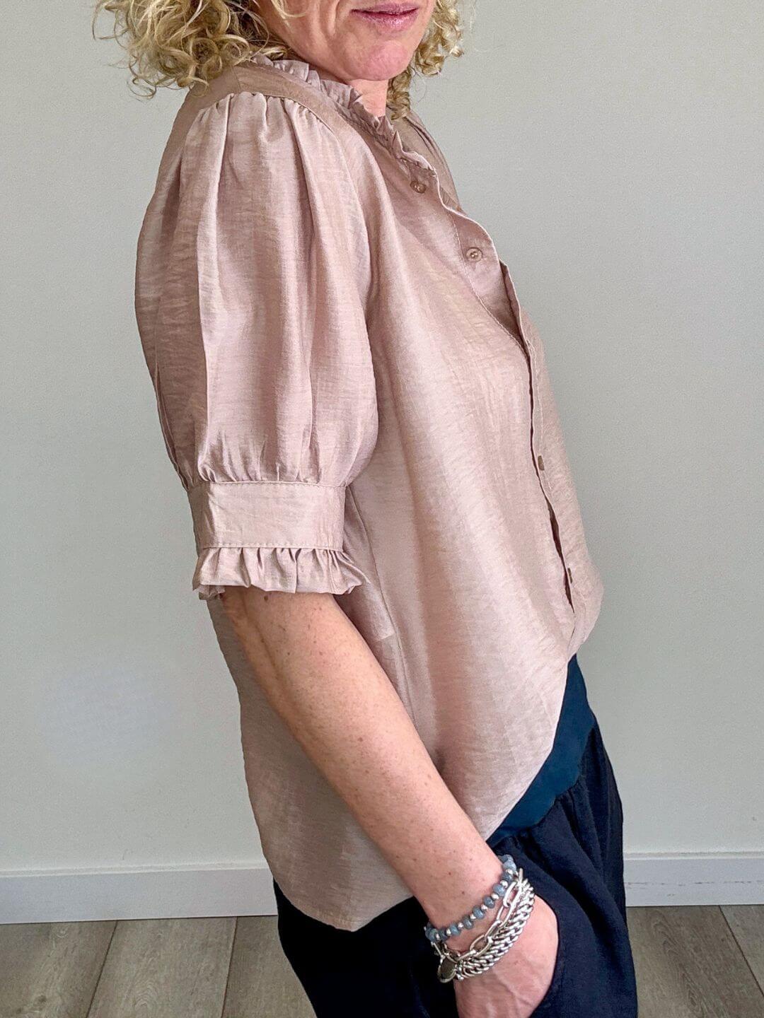Nahara Frill Sleeve Blouse | Sandstone