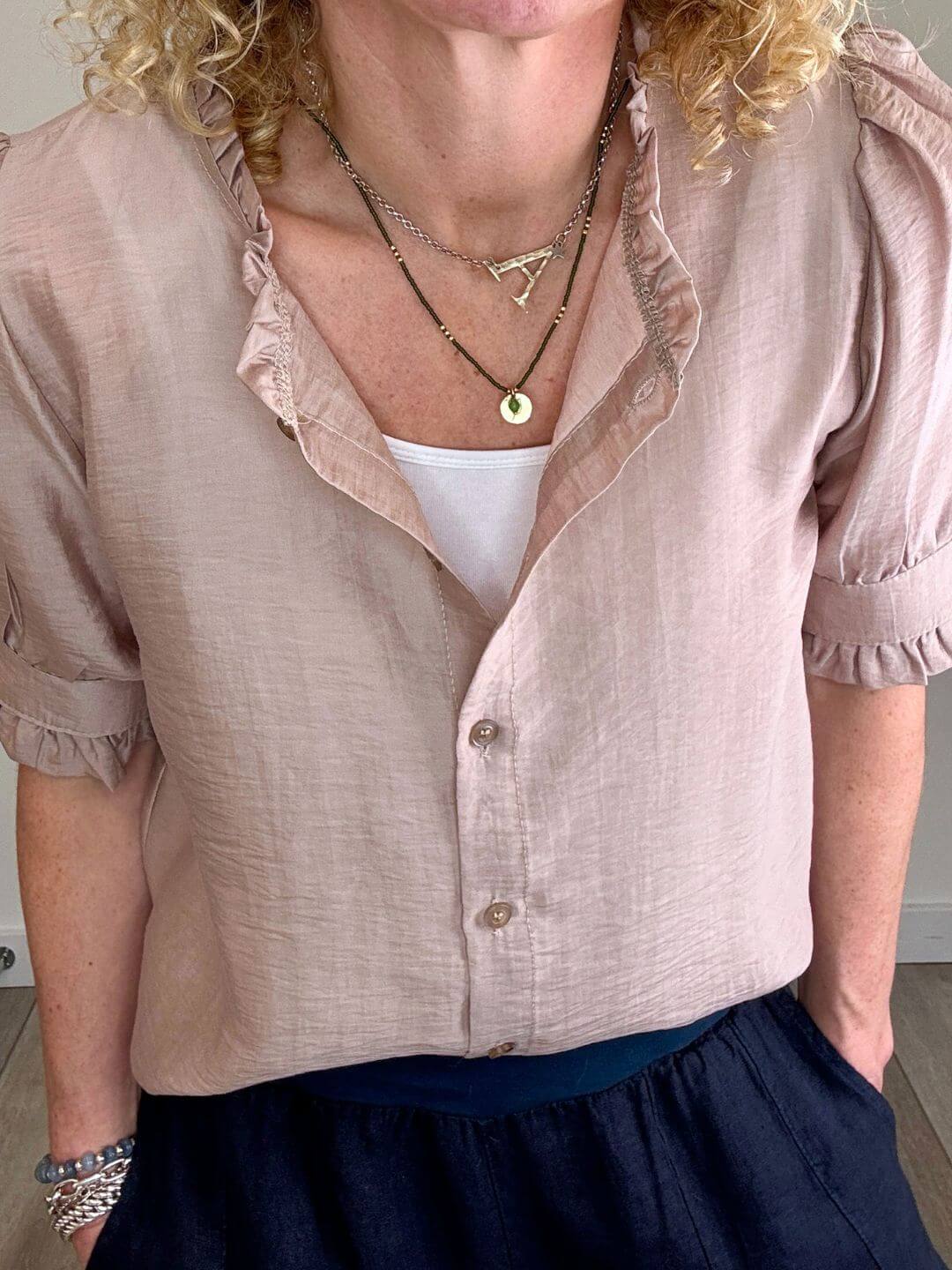 Nahara Frill Sleeve Blouse | Sandstone