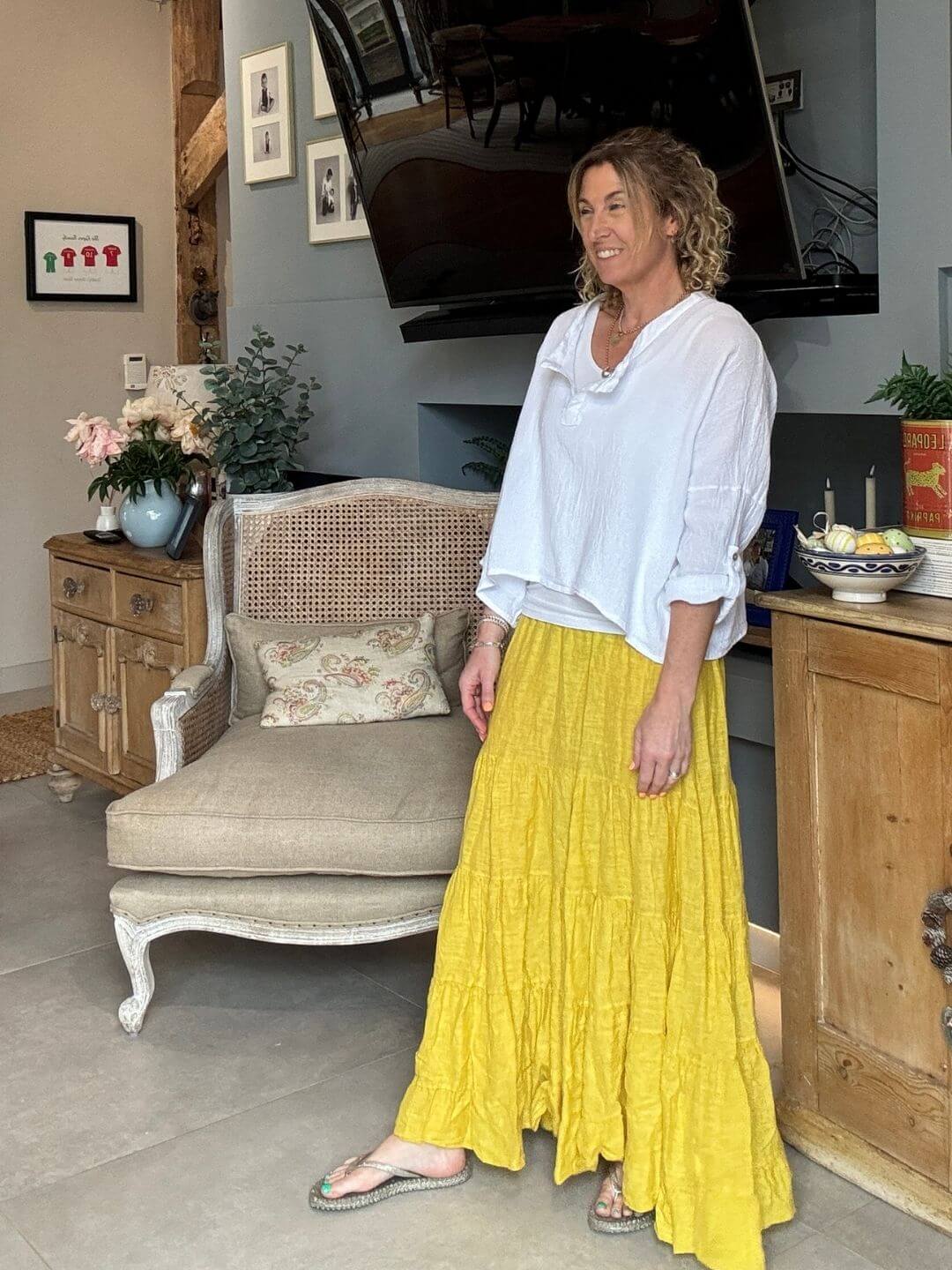 Lulu Linen Maxi Skirt | Sunshine