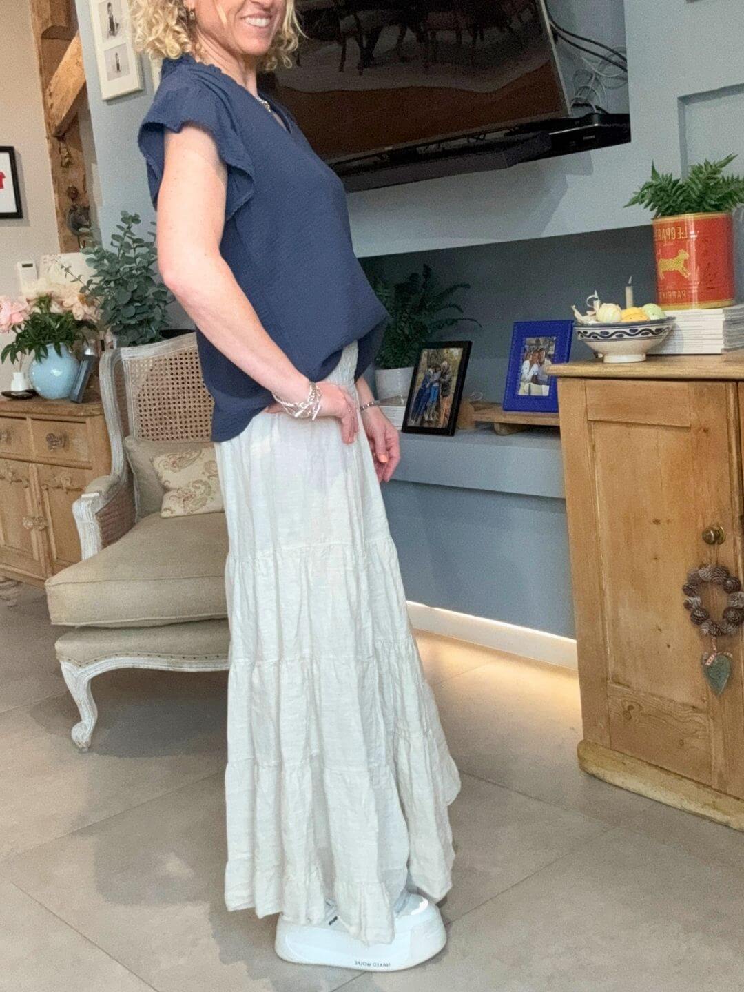Lulu Linen Maxi Skirt | Stone