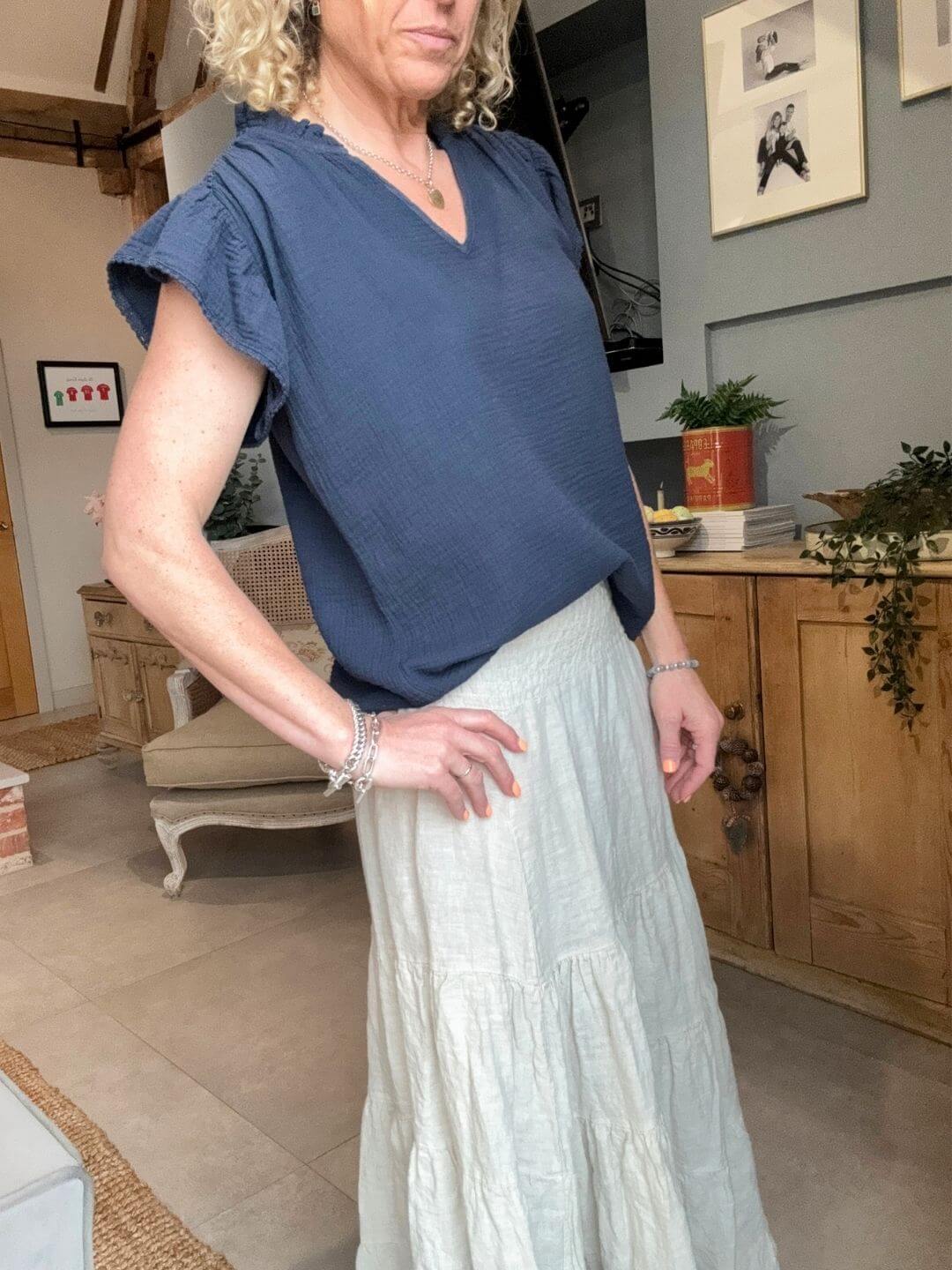 Lulu Linen Maxi Skirt | Stone