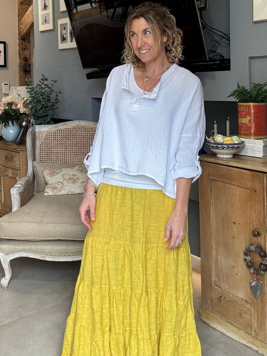Lulu Linen Maxi Skirt | Sunshine