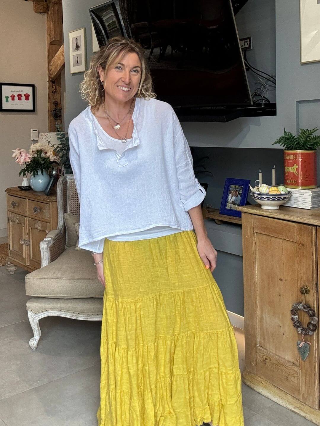 Lulu Linen Maxi Skirt | Sunshine