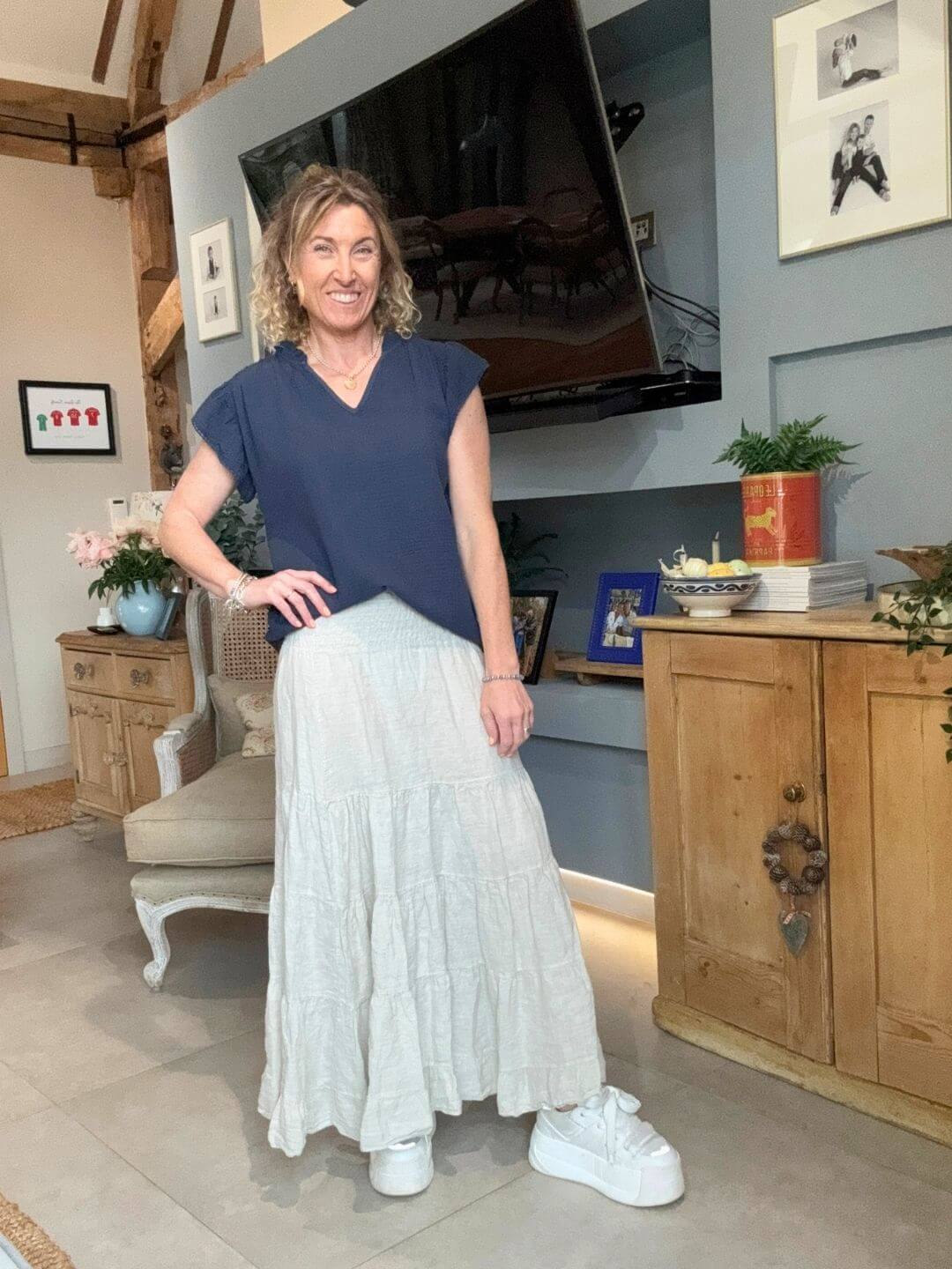 Lulu Linen Maxi Skirt | Stone