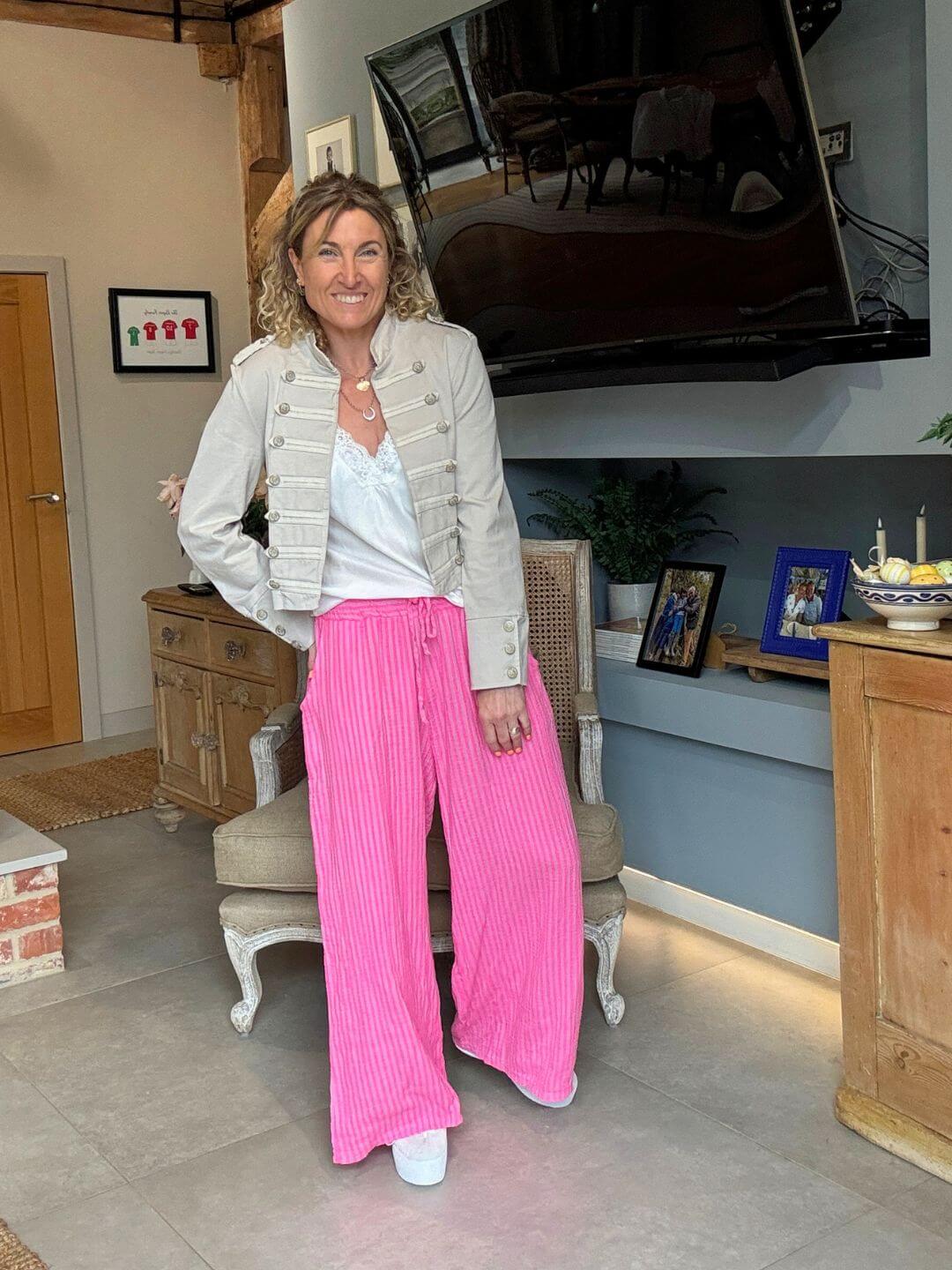 Candy Stripe Trousers | Pink Stripe