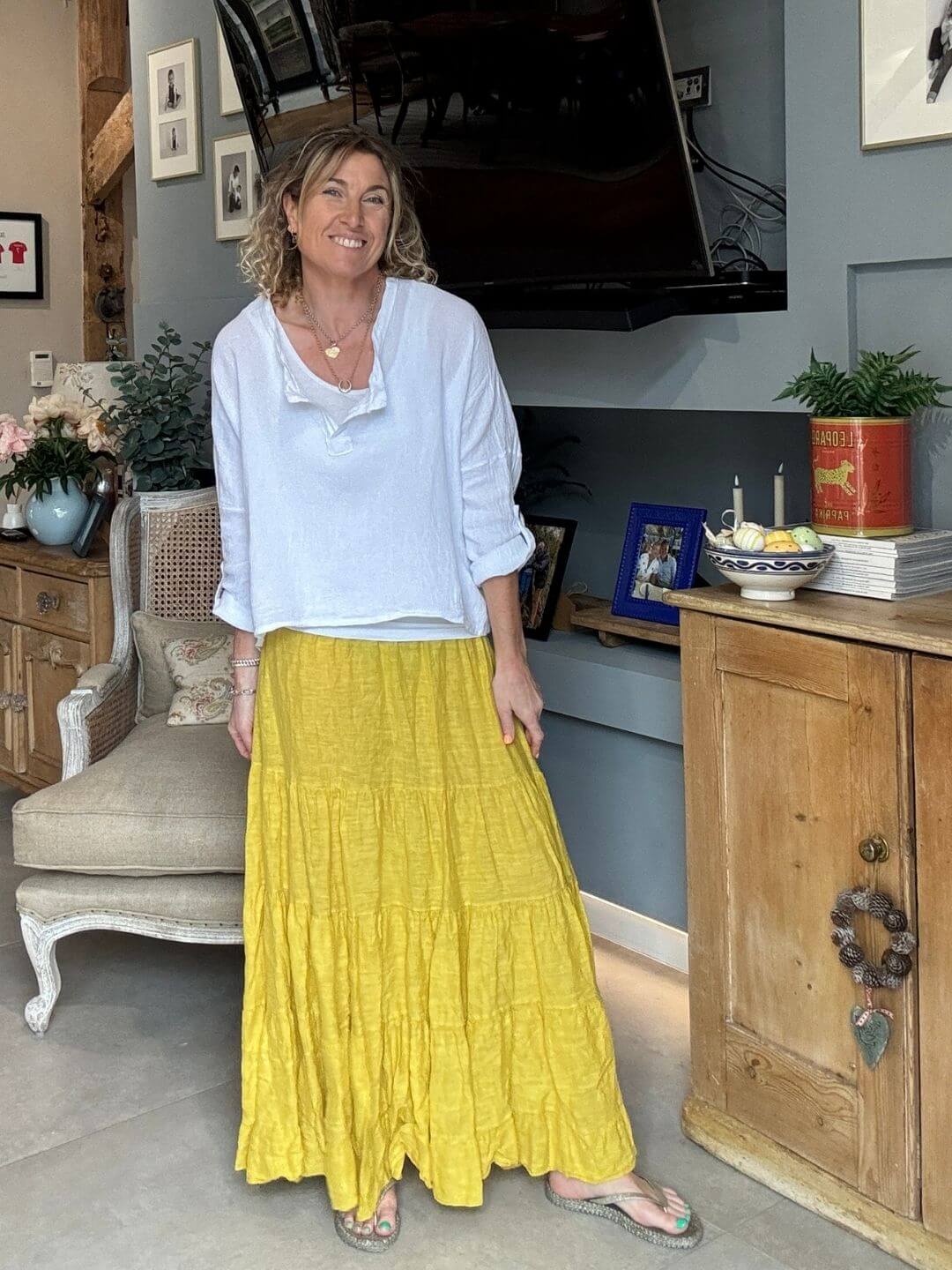 Lulu Linen Maxi Skirt | Sunshine