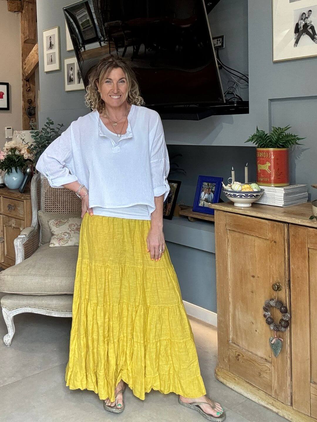 Lulu Linen Maxi Skirt | Sunshine