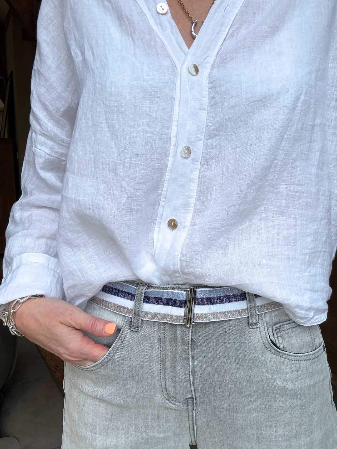 Quinta Linen Shirt | White
