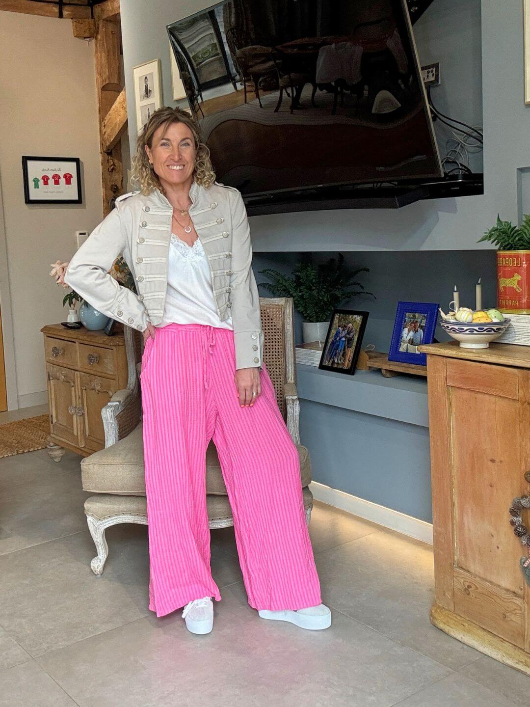 Candy Stripe Trousers | Pink Stripe