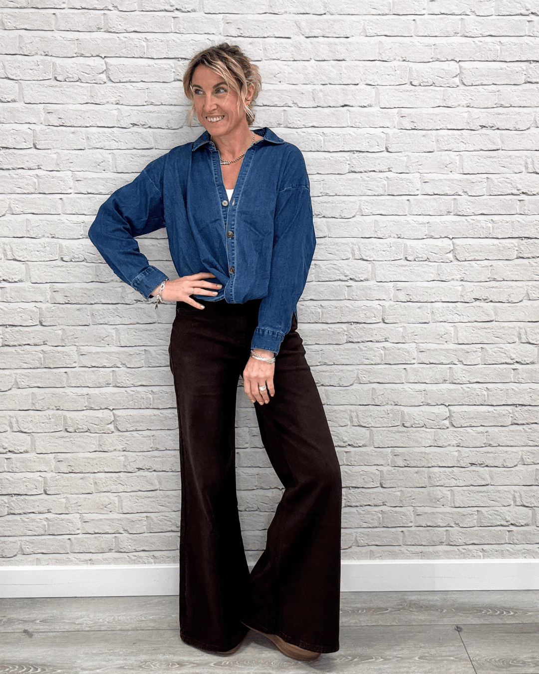 Shoreditch Palazzo Jeans | Chocolate